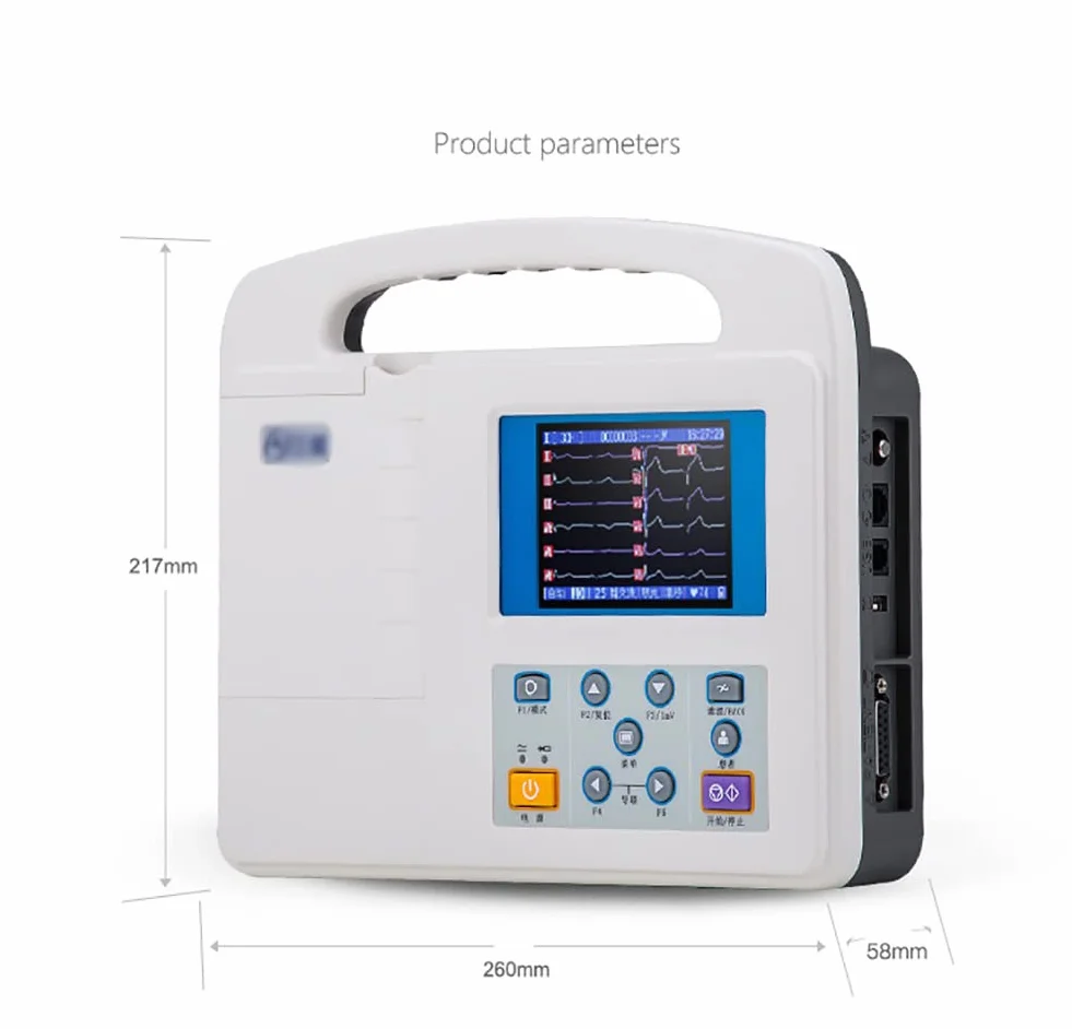 Monitor ECG Portatile, Touch Screen Digitale 12 canali 12 derivazioni ECG EKG Elettrocardiografo Software per PC ECG