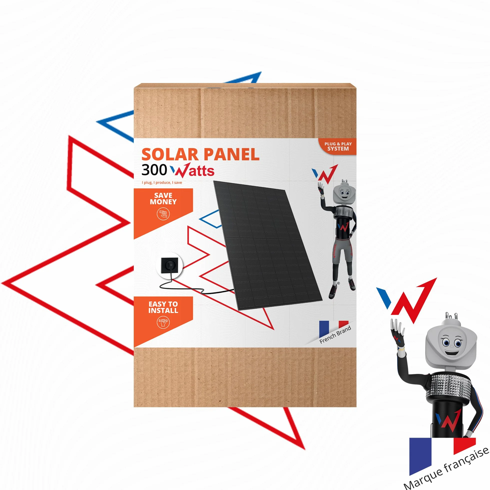 W Onder Full Energy – Pannello solare 34 V 300 W, pannello monocristallino per sistema solare pronto da collegare – balcone, giardino, campeggio, auto, barca, compatibile con sistema pronto a