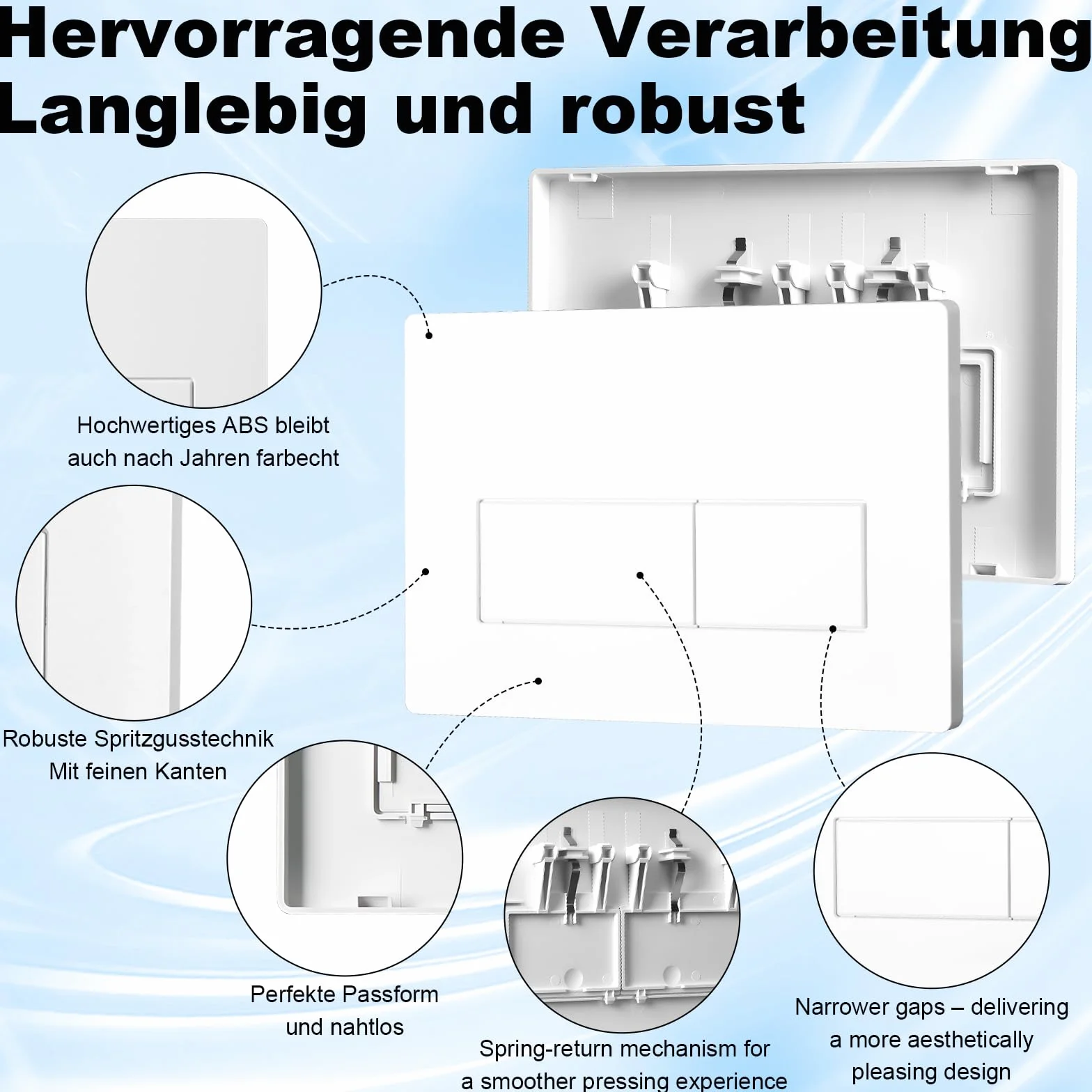 Geberit Sigma 01 20 30 50 UP 300 320 Pannello di scarico WC Kit ricambio cisterna doppio scarico