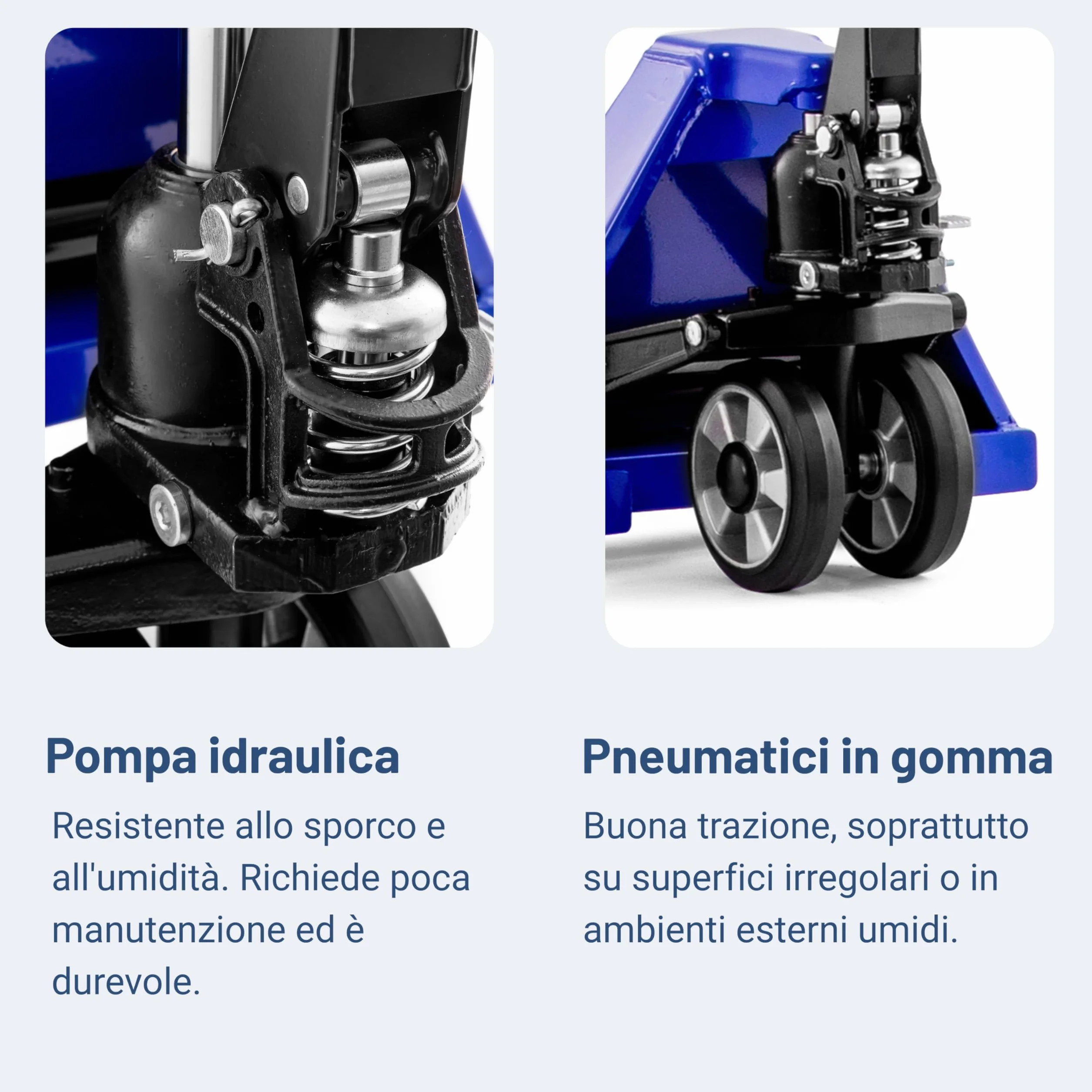 Pallit Transpallet manuale FIVE-R | portata 2500 kg | lunghezza delle forche 1150 mm | ruote in gomma | carello elevatore