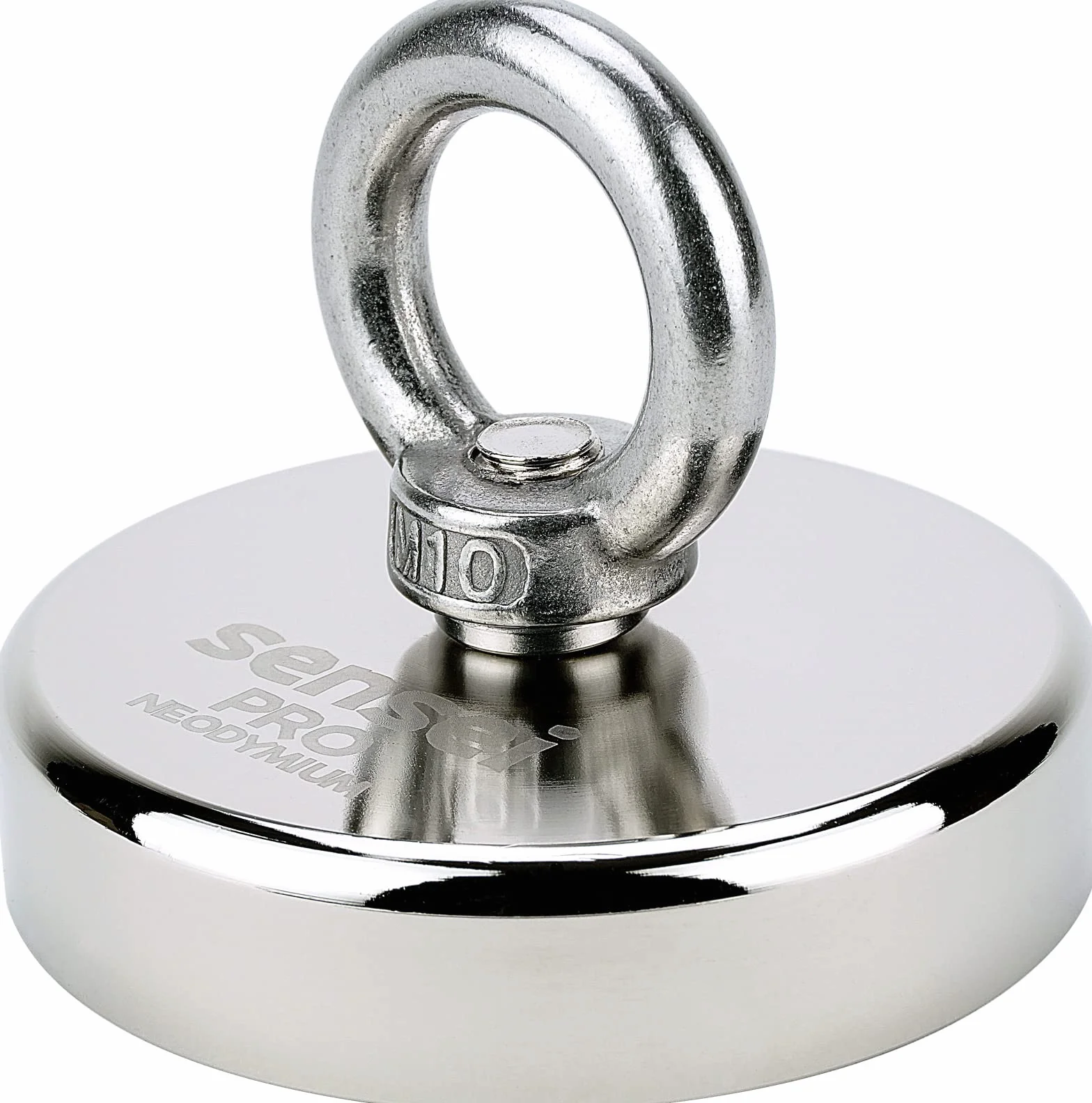 SENSEI Magnete al Neodimio 300 kg 80 mm Calamita Potente con Dado ad Occhiello per Pesca Magnetica e Sollevamento