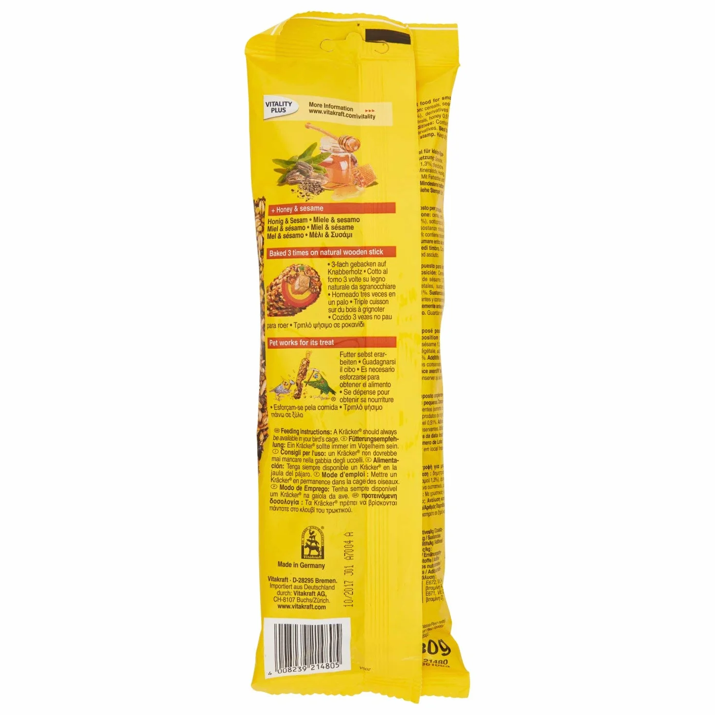 Vitakraft Kräcker® + Miele & Sesamo per inseparabili
