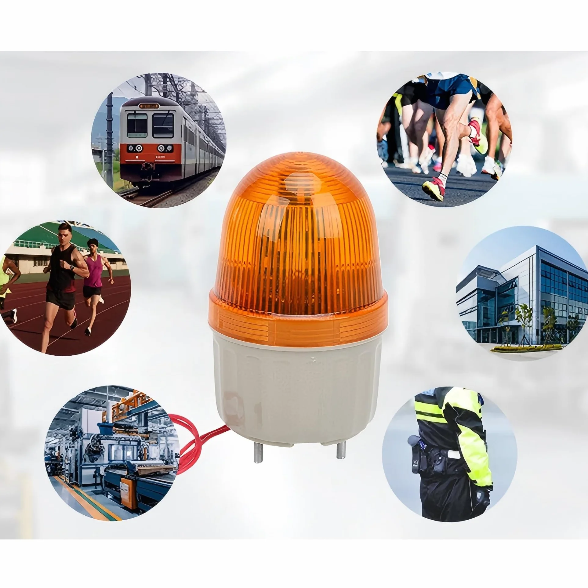 Luce Lampeggiante a LED Rotante 220V AC Spia Luminosa Arancia Attrezzatura di Allarme Luce di Emergenza