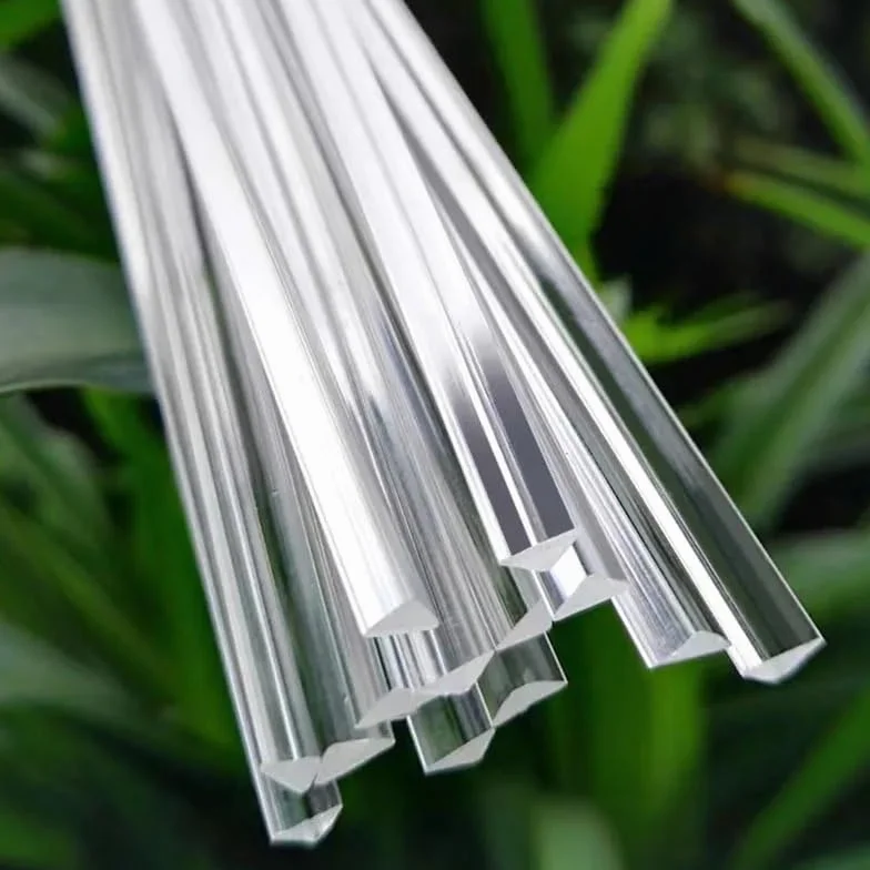 Barra a Triangolo in Acrilico PMMA 5x5x500mm 20Pcs Guida Luminosa Trasparente