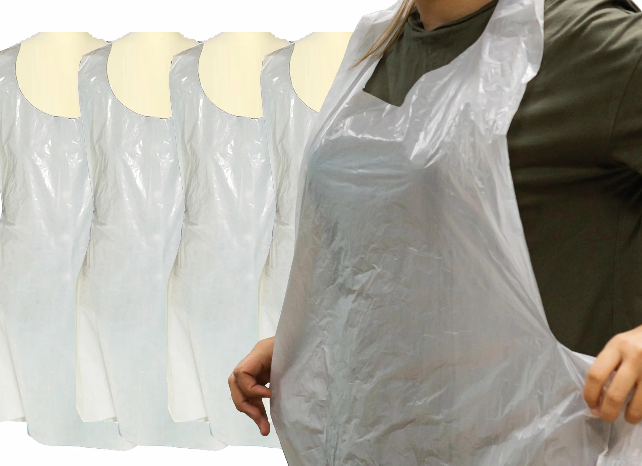 Tiga-Med Grembiuli Monouso in Polietilene 20 Micron – 500 Pezzi (5 Dispenser da 100) – 75x125 cm – Impermeabili, Resistenti – Per Industria Alimentare, Ristorazione e Uso Professionale