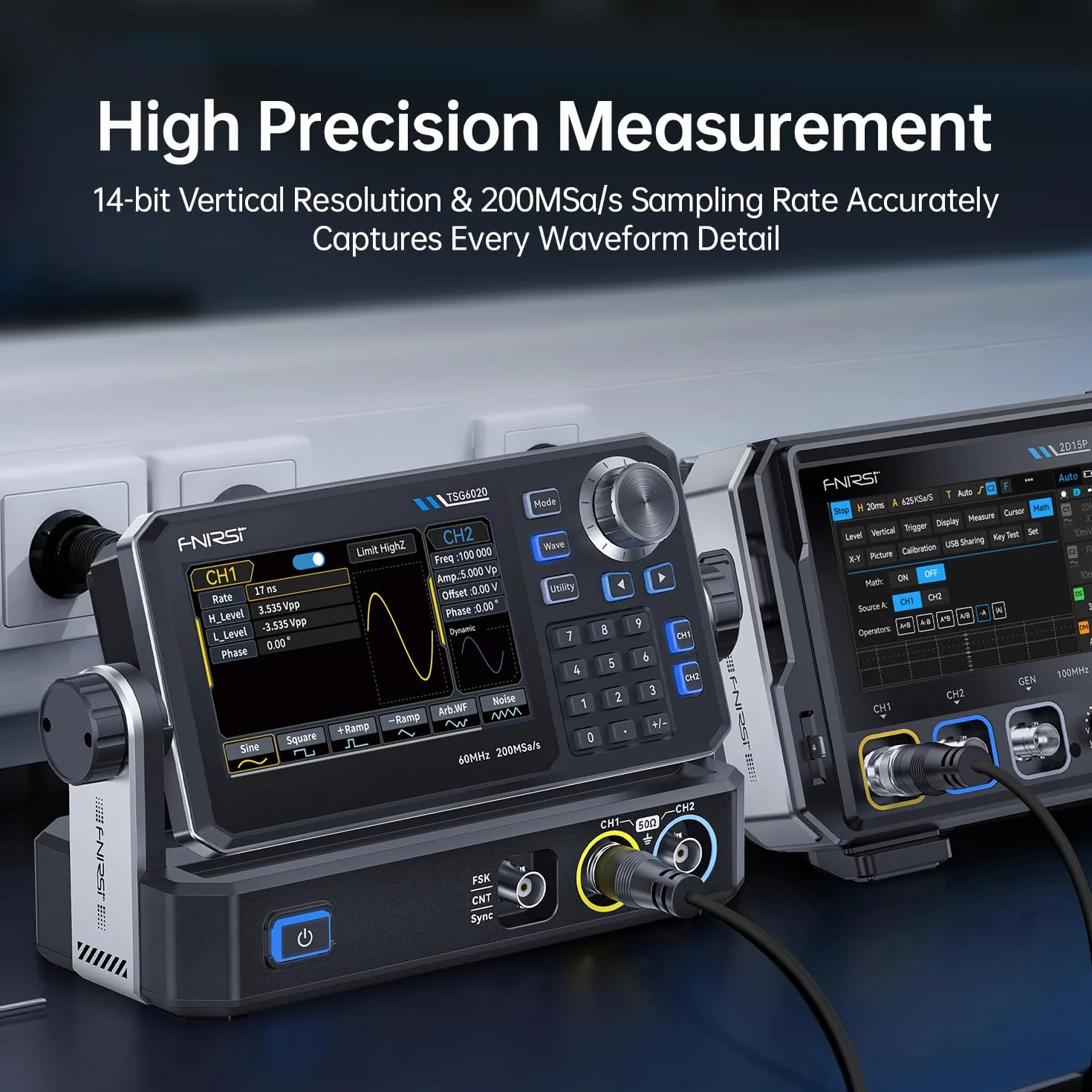 Generatore di Segnale,Generatore di Segnale Portatile AD Alta Precisione Sorgente di Segnale di Campionamento 60 MHz Frequenza di Campionamento 200 MSa/s 14 bit Display Touch 4,3 Pollici