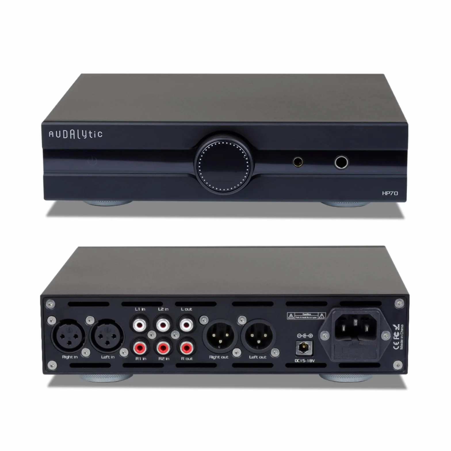 Audalytic HP70 - Amplificatore per cuffie discreto completamente simmetrico, LME49720 Dual OP Class A, 2 ingressi RCA/XLR, uscita cuffie da 4,4 mm/6,35 mm, preamplificatore di uscita XLR, colore: Nero