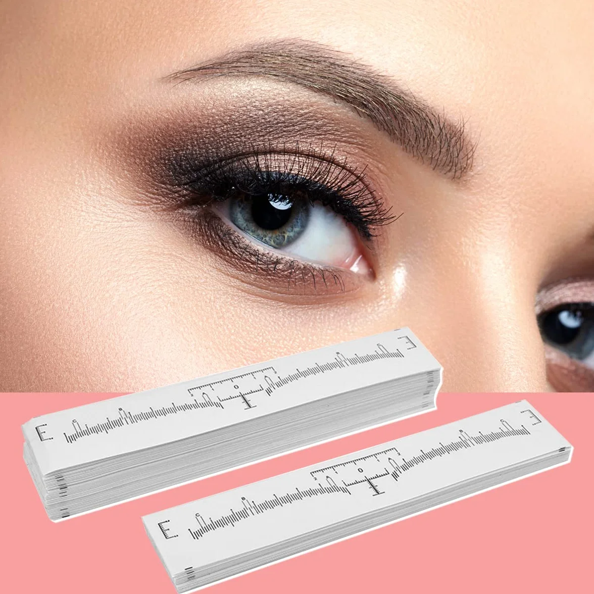 KINGMAS 100 righelli per sopracciglia usa e getta microblading adesivi strumento misurazione