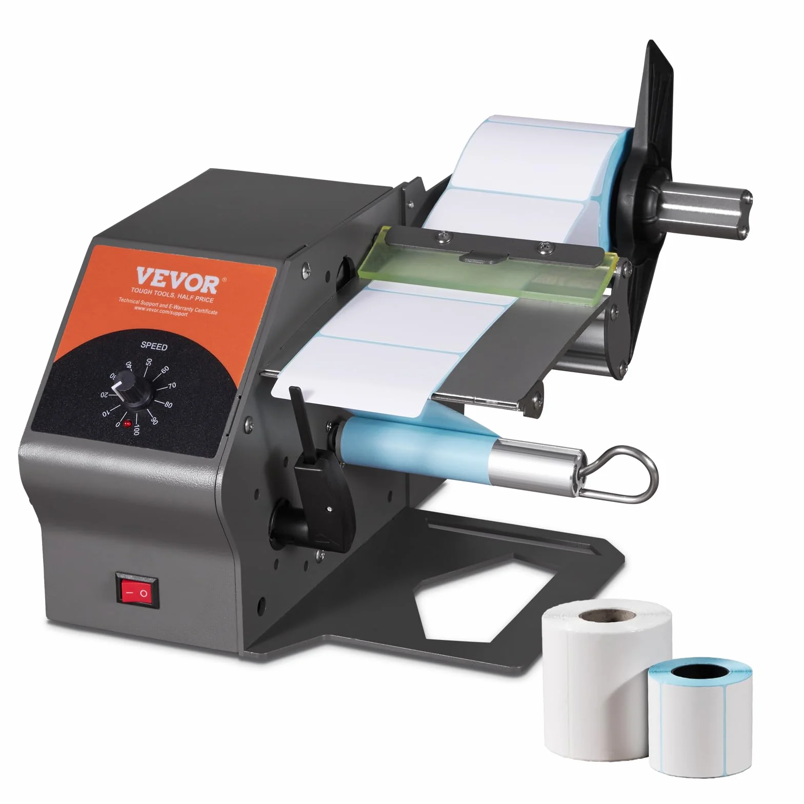 VEVOR Etichettatrice Semiautomatica, 20-50 Pezzi/min, Applicatore di Etichette, Etichettatrice Velocità Regolabile Larghezza Etichetta tra 5-115mm per Etichette Trasparente da Magazzino Supermercato