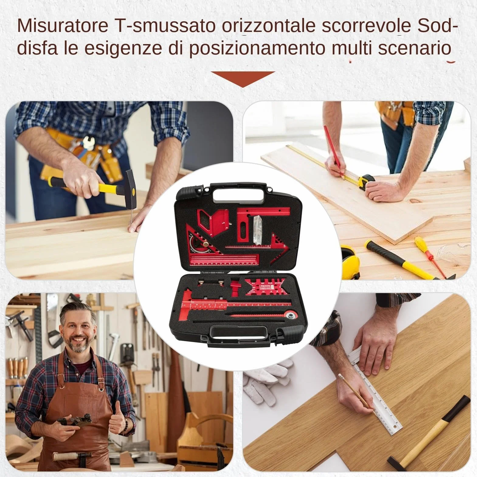 Quadrato Per Carpenteria – Righello Combinato A Set, Misuratore Triangolare In Metallo E Alluminio, Dispositivo Di Velocità Multiangolo Con Incisione Del Layout | Attrezzature Per Costrut