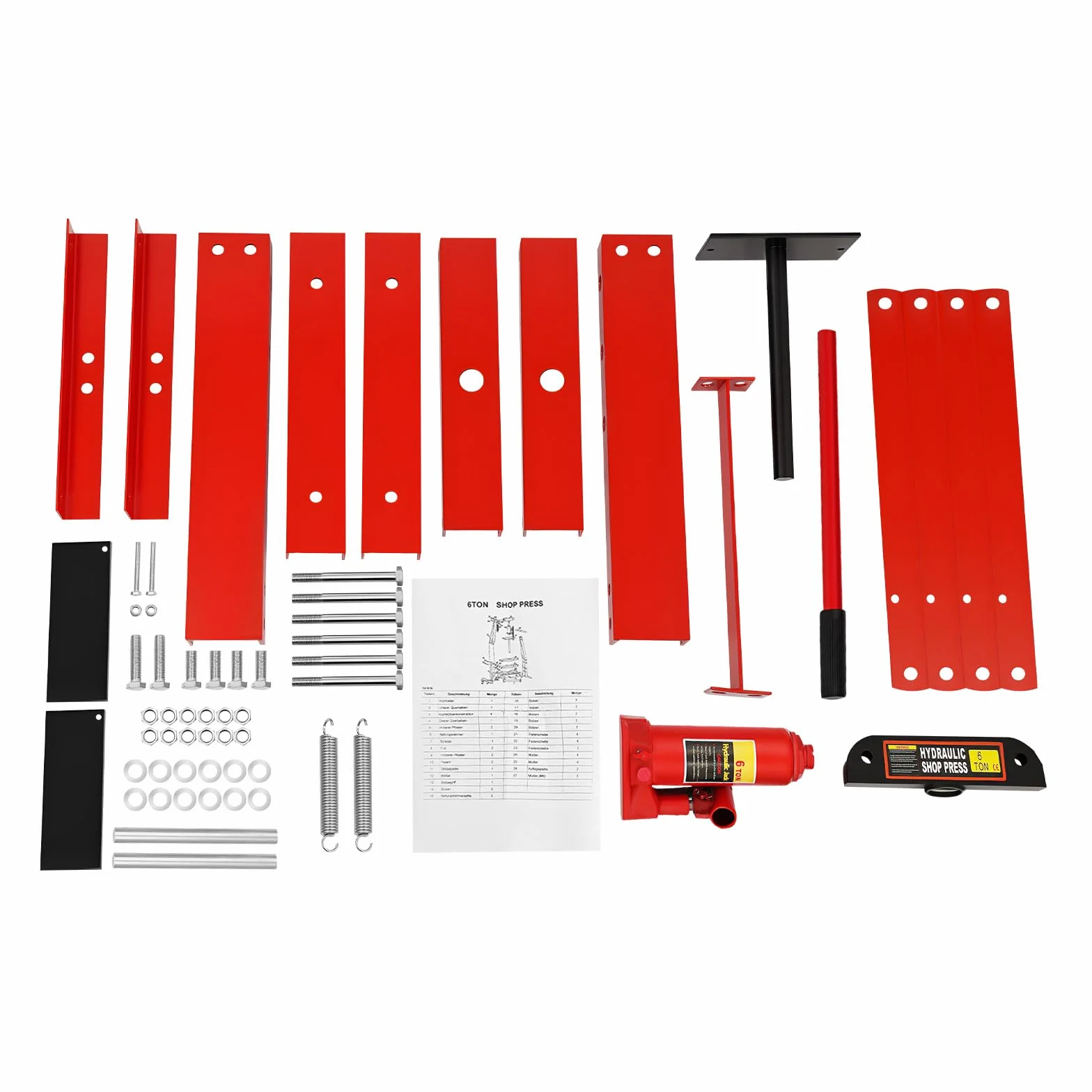 Pressa idraulica Officina 6 tonnellate, Pressa da officina idraulica per auto, Manuale Pressa idraulica Garage, Per la lavorazione dei metalli e riparazione auto, Impugnatura ergonomica