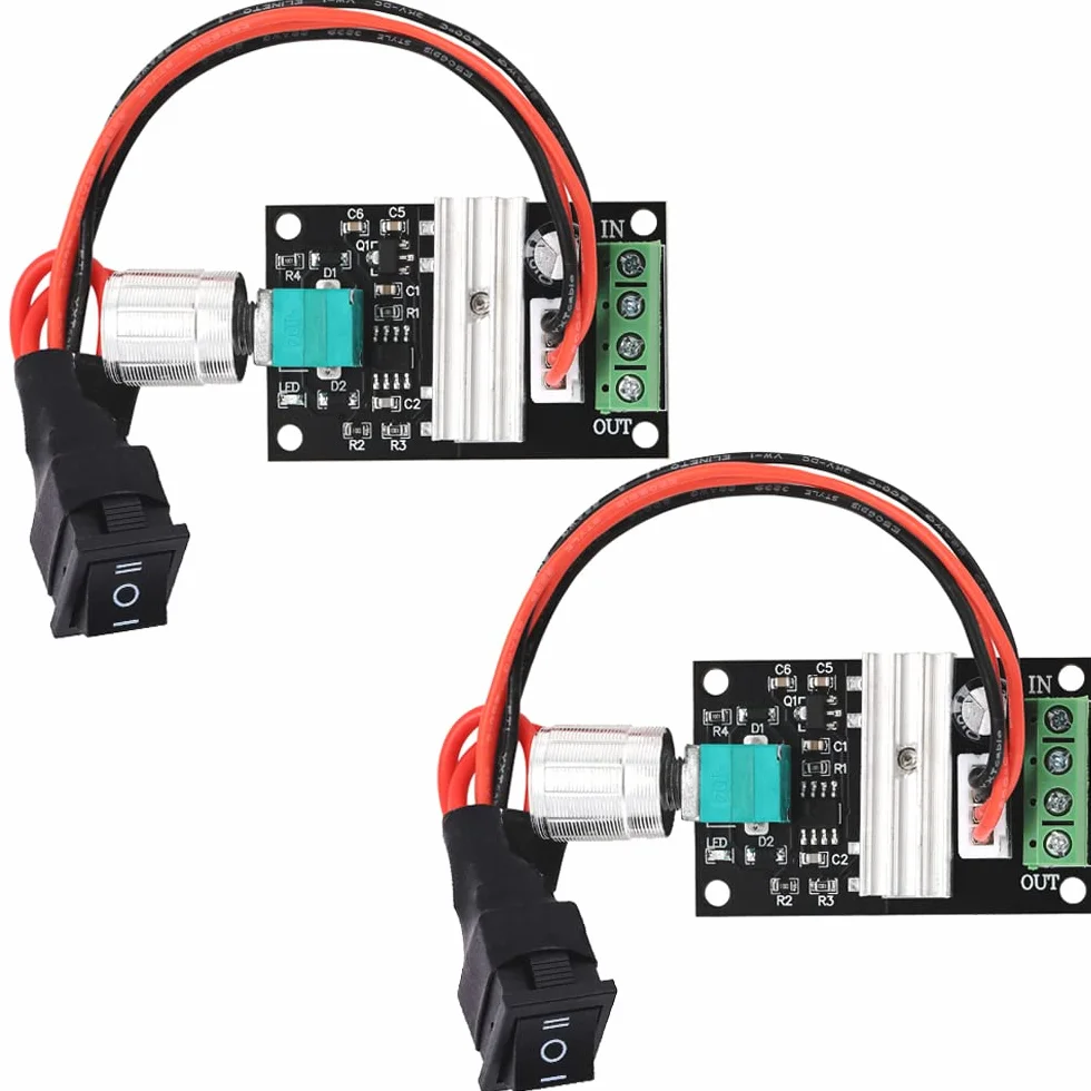 Greluma 2 Pezzi 1203BB 6V 12V 24V 3A 80W DC Regolatore di Velocità del Motore (PWM) Interruttore Driver Motore Reversibile Regolabile