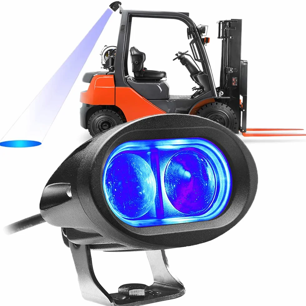 Dinfu Luce blu del carrello elevatore del LED 20W di sicurezza del magazzino della luce 12-80V per la luce del lavoro del trattore del camion offroad LED