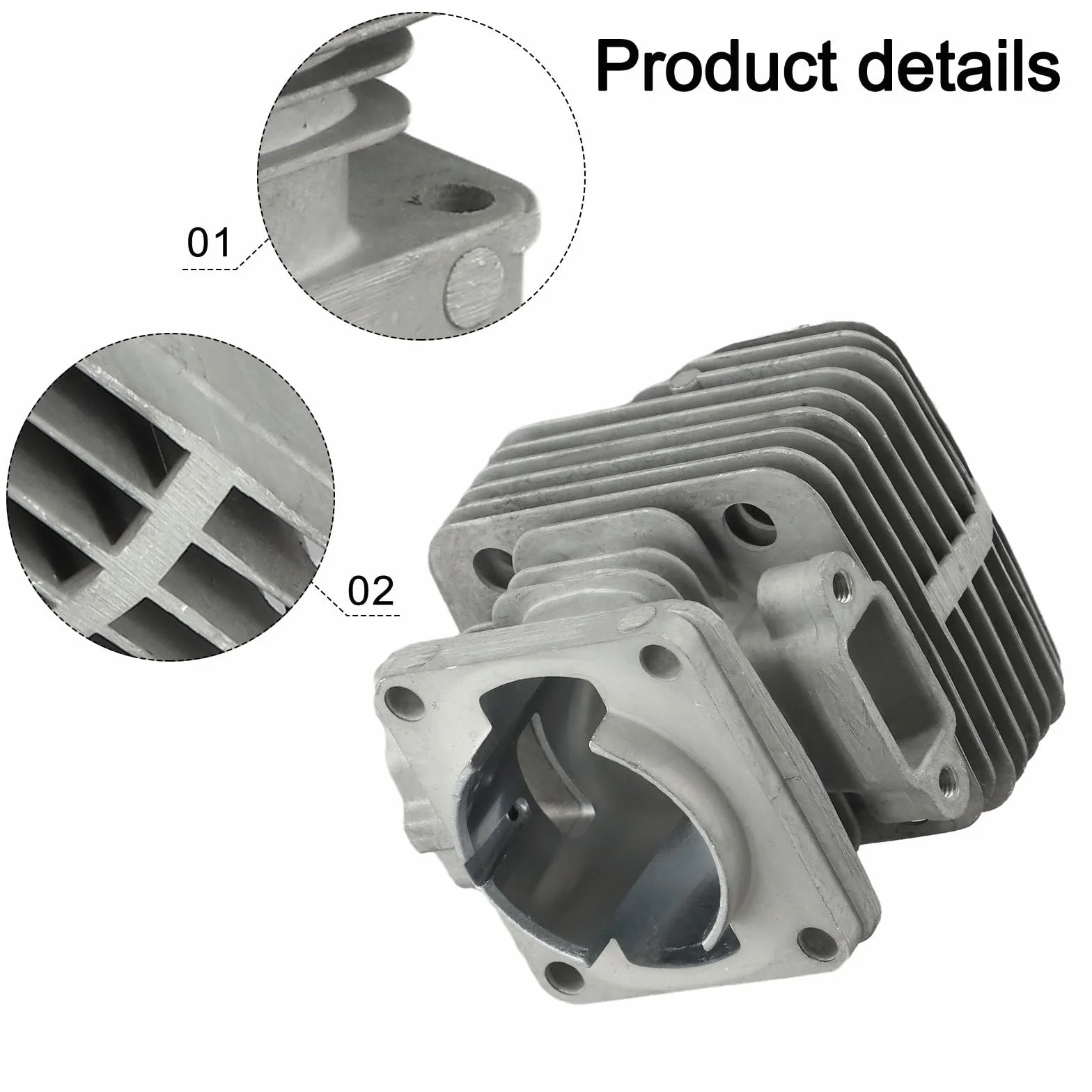 Kit Cilindro 40Mm Lega di Alluminio per Pistone Set Per 42 44 Motosega Parte di Ricambio Motore Accessorio di Riparazione Per Outdoor Garden Tool
