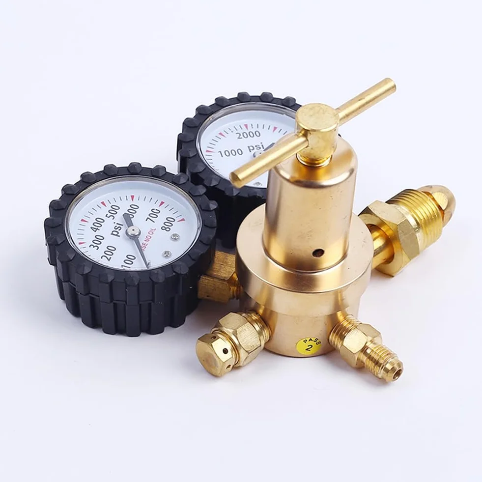 Osmond Regolatore di Azoto con Tubo da 60 Pollici per Spurgo HVAC, Connessione di Ingresso CGA580 e Connessione di Uscita Svasata da 1/4 Pollici