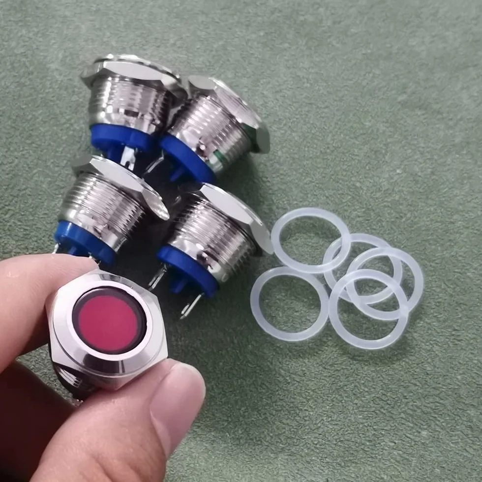 Gebildet 5pcs 16mm AC/DC 12-24V LED Indicator Light Waterproof Spia Luminosa Rosso