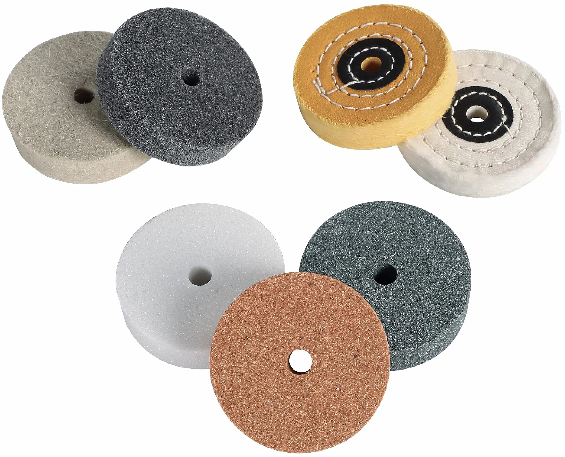 Set di mole abrasive e lucidanti da 75 mm (7 pezzi). Adatto per mini-lucidatrici e trapani elettrici. Affilatura, rimozione della ruggine e lucidatura