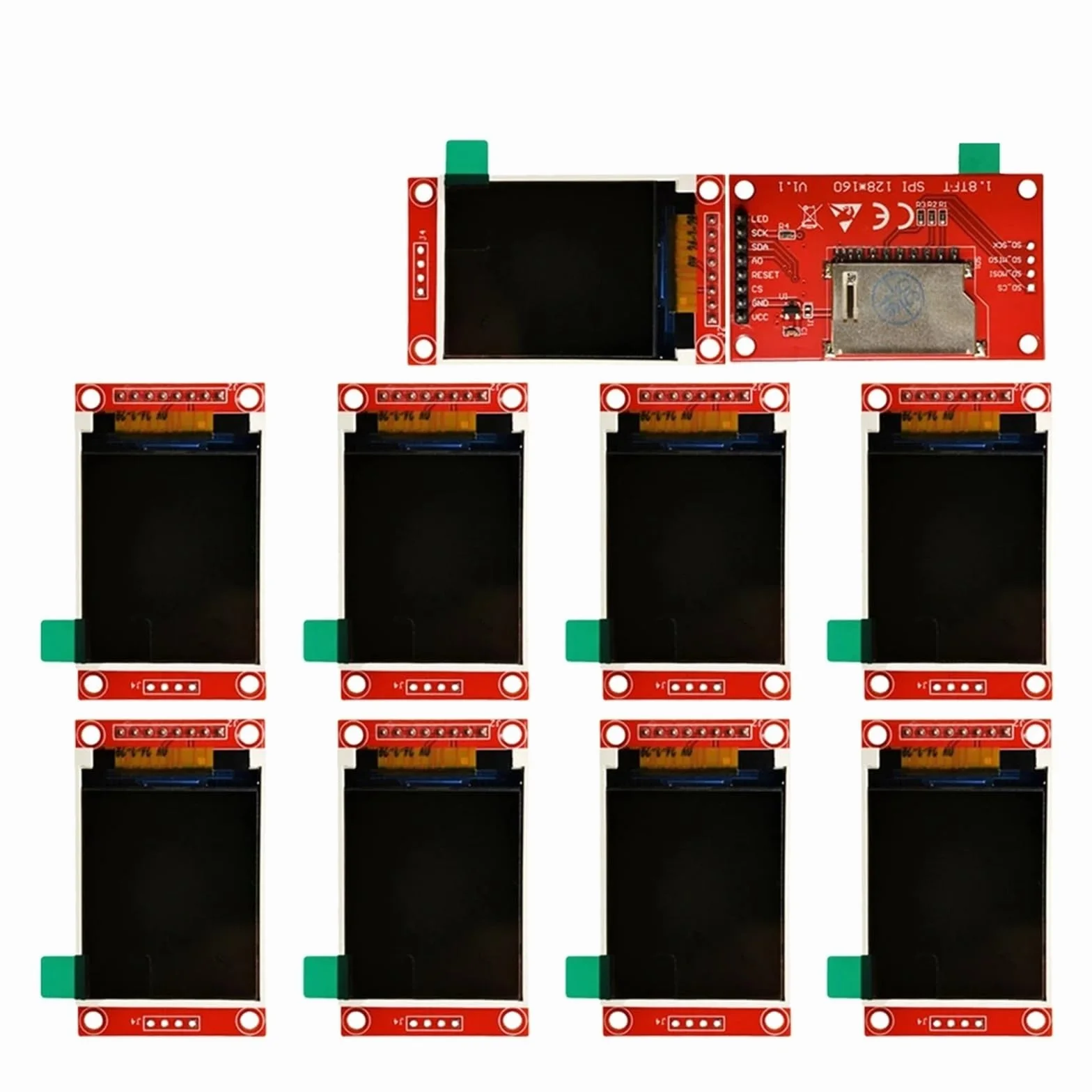 ChuFort Display LCD TFT ST7735 da 1,8" 128×160 RGB 65K SPI a 4 fili for Arduino STM32(8pin 10PCS)