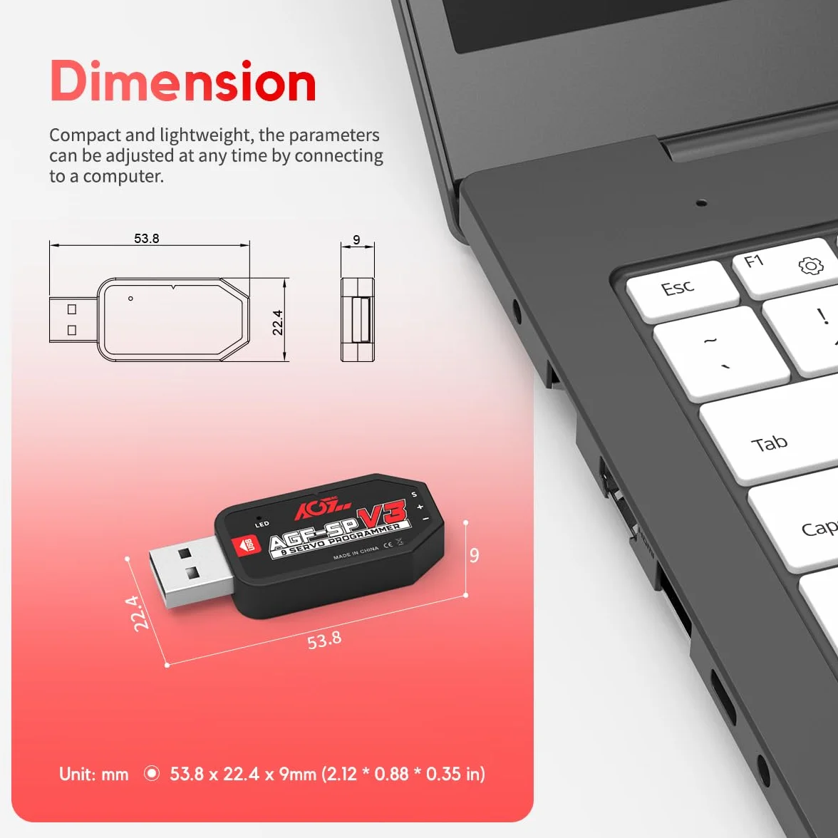 AGFRC Scheda del programmatore del servo di USB per i servi di AGFRC con programmabile marcato (AGF-SPV3)