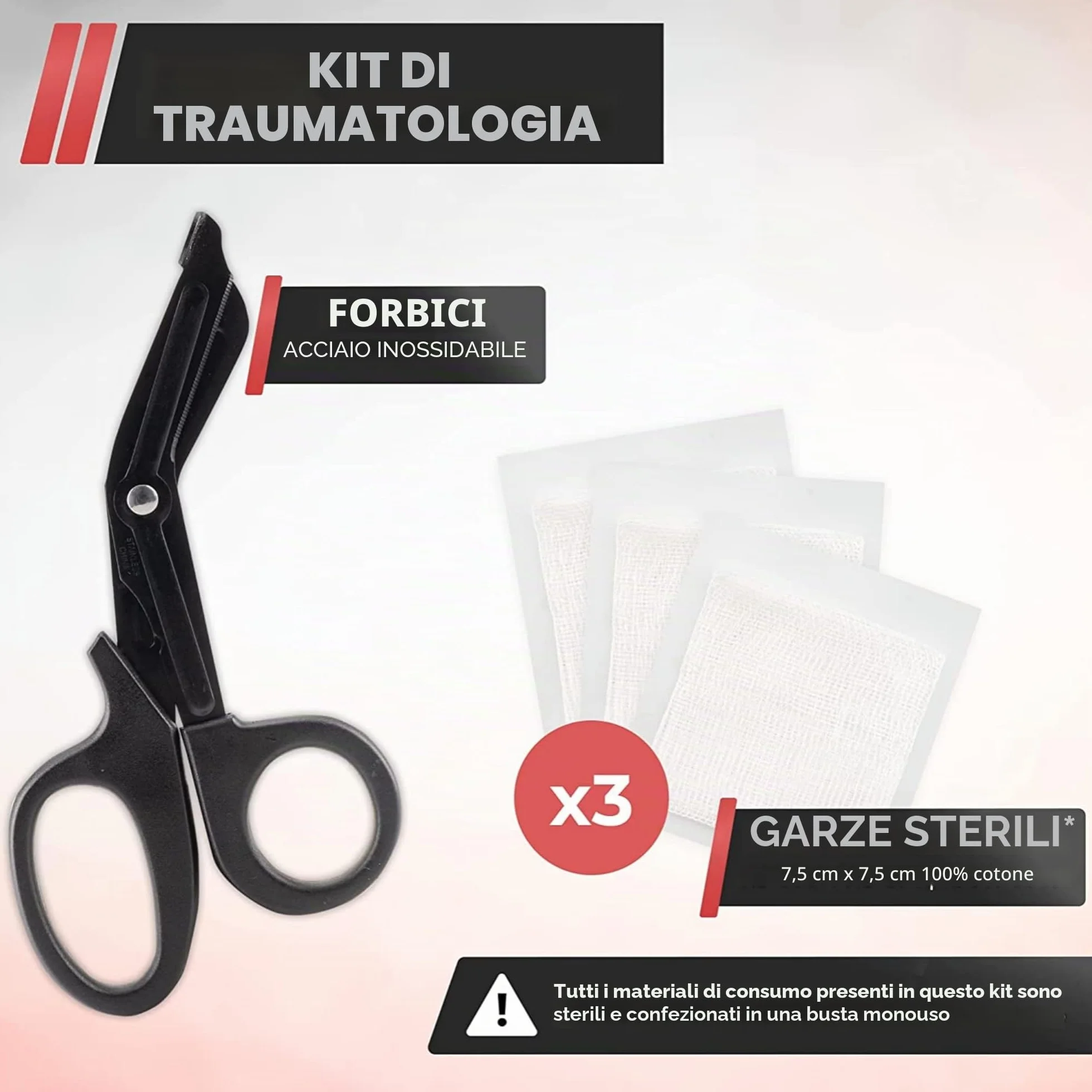 Laccio Emostatico Tourniquet - Attrezzatura Medica Professionale di Primo Soccorso - Kit di Pronto Soccorso Completo - Attrezzatura Militare - Bende/Forbici/Coperta di Sopravvivenza