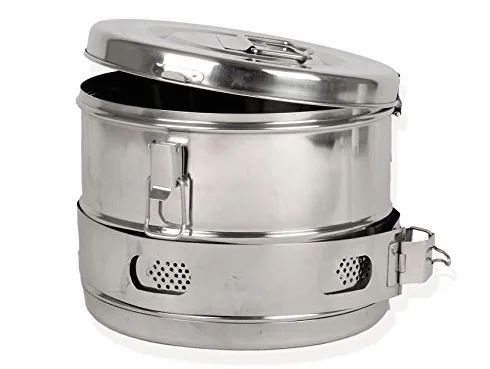 Gima 26679 Drum per Sterilizzazione in Acciaio, 240 mm Diametro, 190 mm Altezza