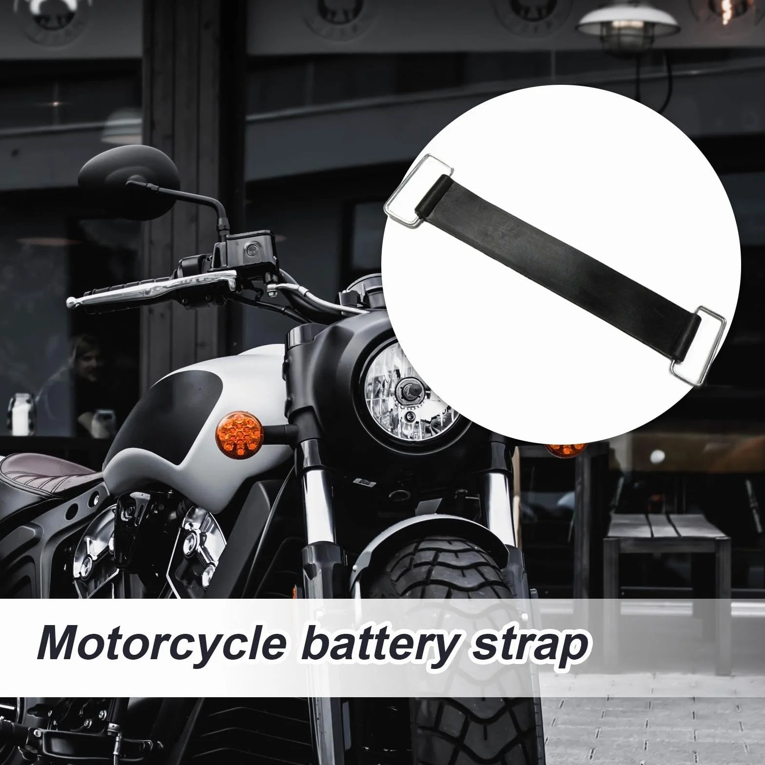 Cinghia di fissaggio per batteria moto, cinturino in gomma resistente, supporto batteria elastico