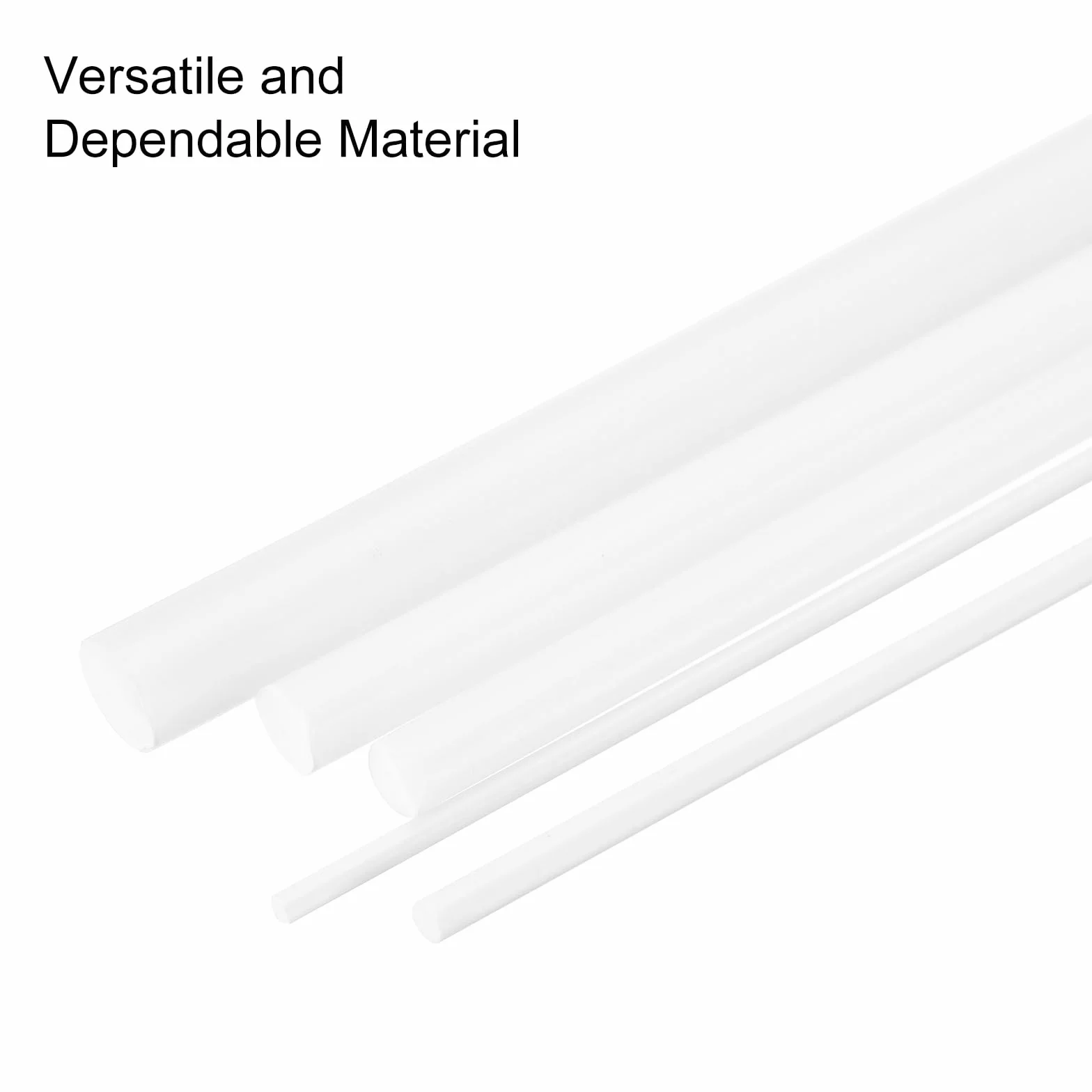 QUARKZMAN Asta Rotonda in Plastica Bianca 0.8 x 250mm ABS Stirene Bastone Barra Solida
