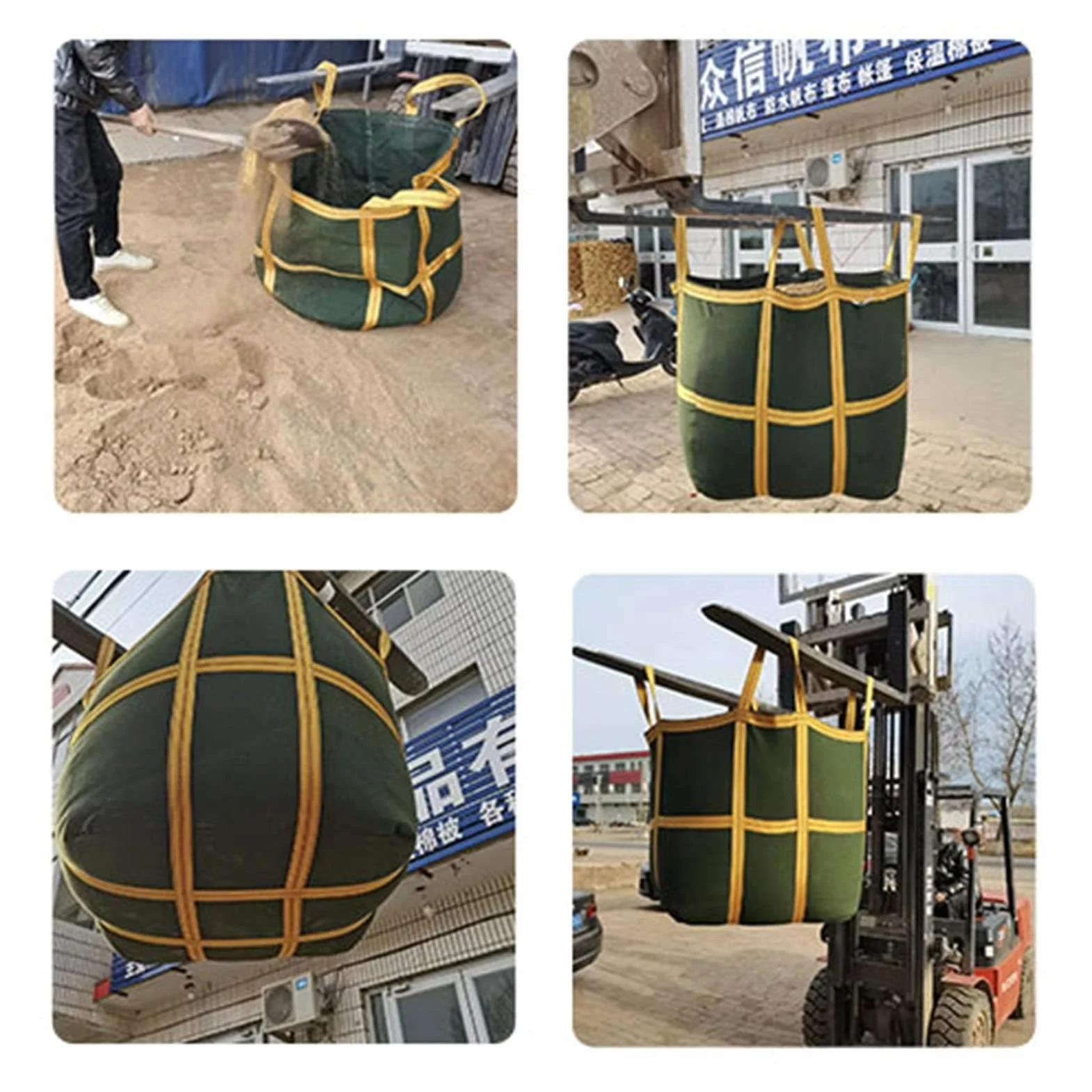 Sacco di sollevamento sospeso - Sacco di sollevamento riutilizzabile - Sacco a dispersione di teloni - Sacco di sollevamento Sacco a vela per carrello elevatore a piattaforma gru(50 X 50X50CM/Load 500