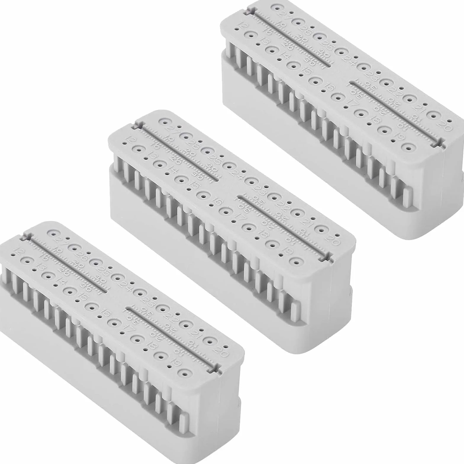 3pcs Supporto per Strumenti di Misura Endodontici Dentali Blocco di Lime Endodontiche Autoclavabili Righello per Strumenti di Misura(Color:Grigio)