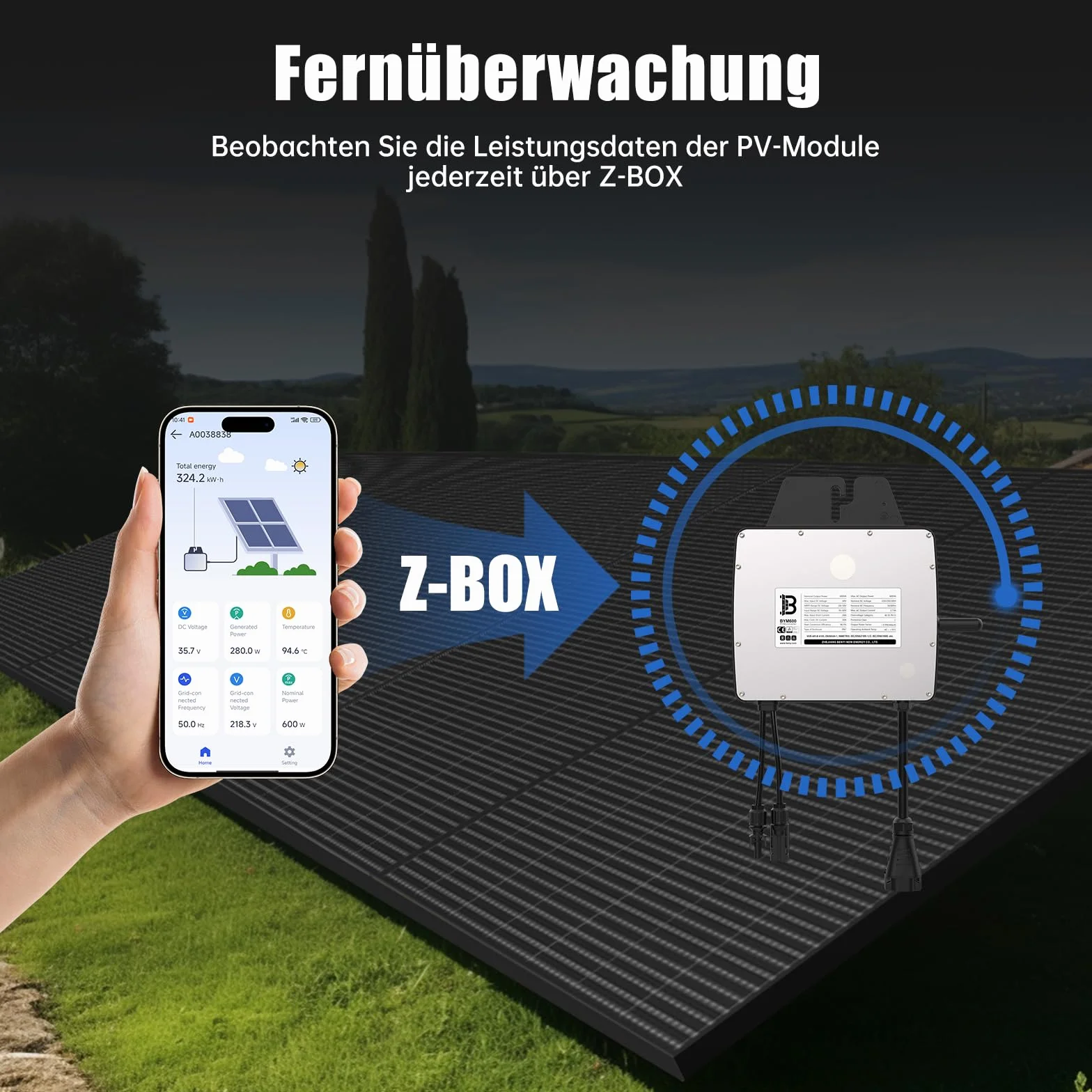 BENY Kit per energia solare da balcone 430W Plug & Play con supporto e inverter 600W