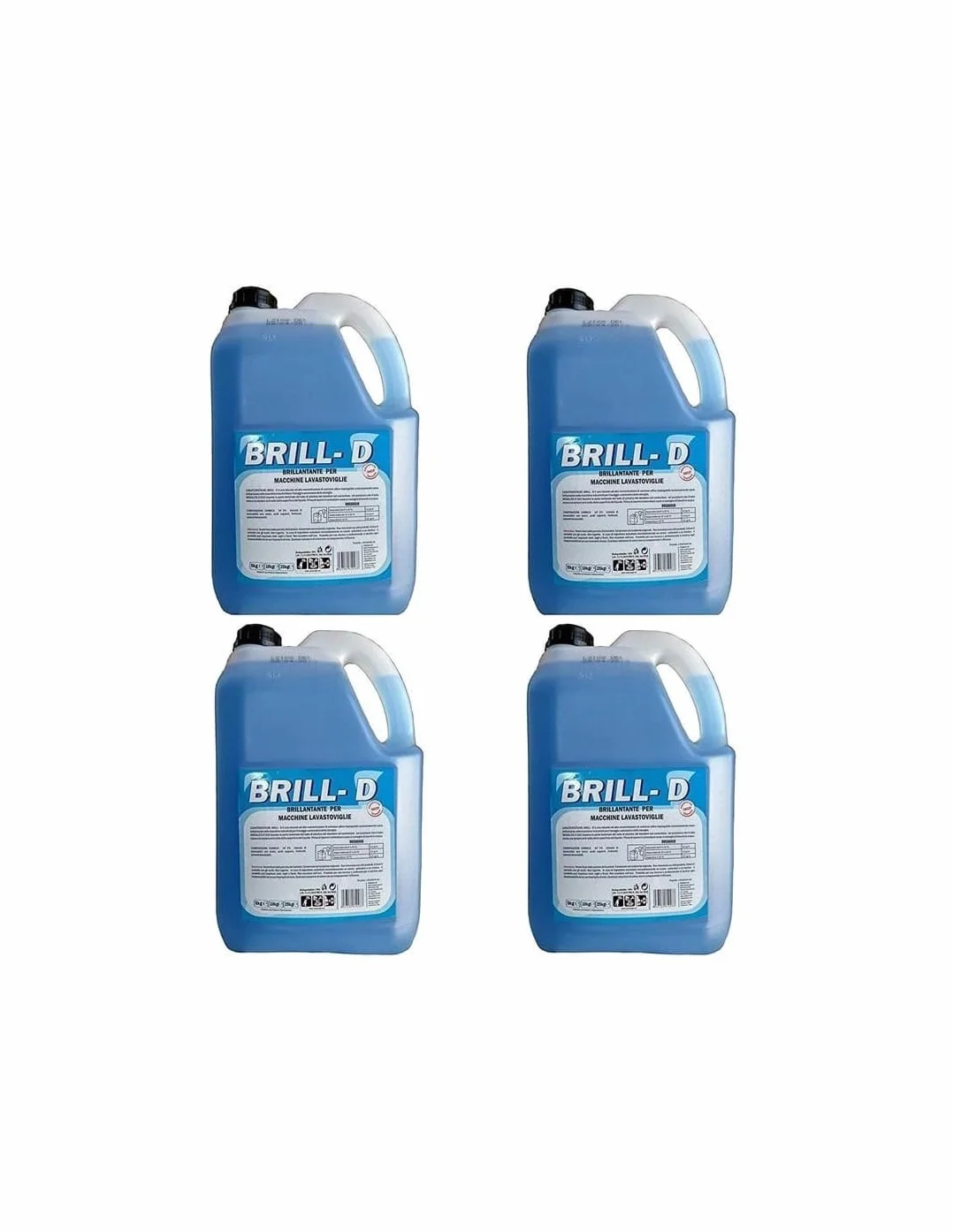 BRILLANTANTE Liquido per LAVASTOVIGLIE Professionale LAVABICCHIERI LAVATAZZINE, 4 TANICHE da 5 kg