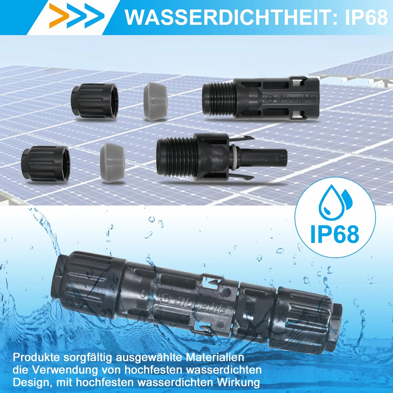 Spina Solare 10 mm² IP68 1500 V Connettore Maschio/Femmina 5 Coppie 8 AWG