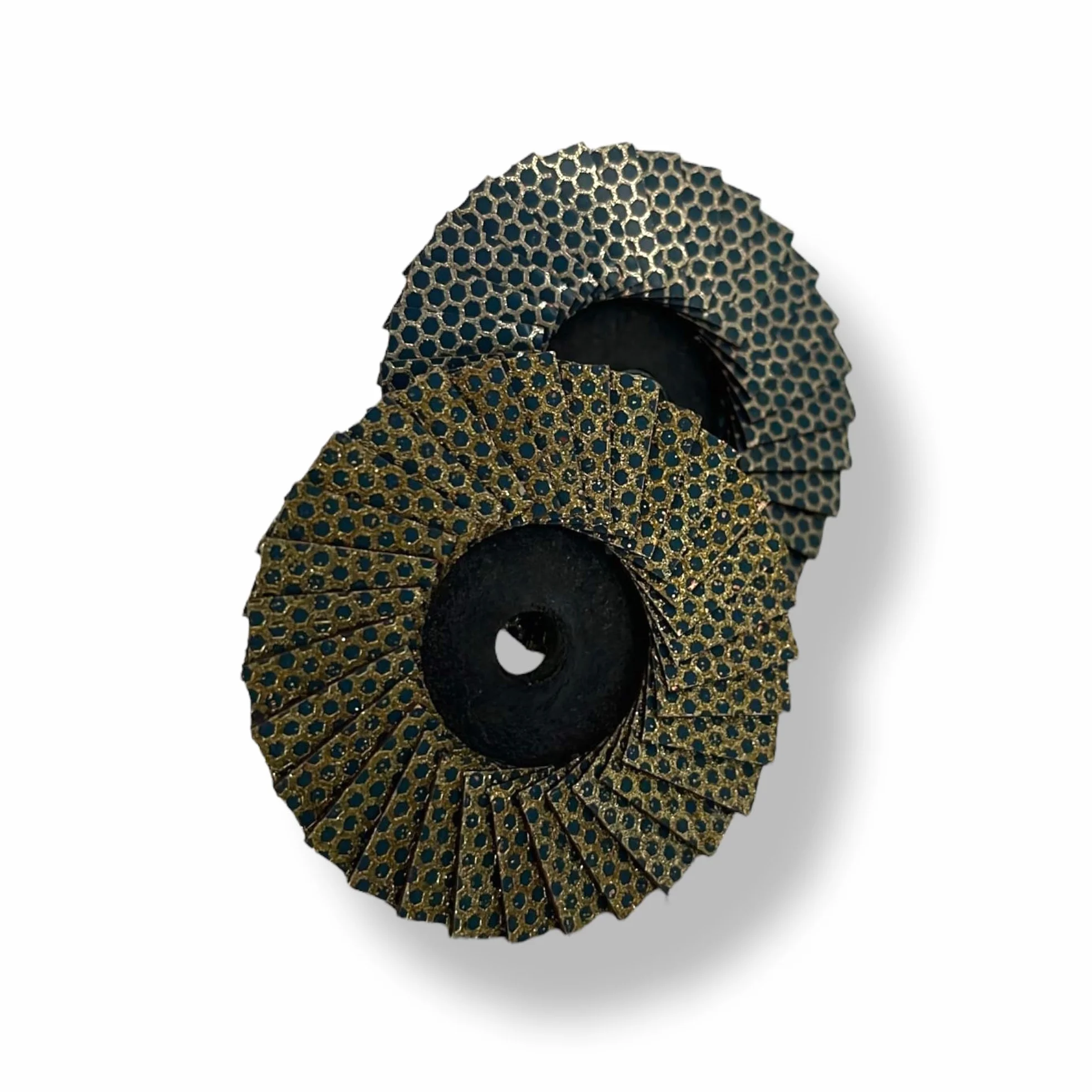 Kit 2 Mini Dischi Diamantati a Lamelle 50 mm M14 – grana 60 + 120 – levigatura e finitura piastrelle, ceramica, pietra – per smerigliatrice – Outillage Carreleur 2.0