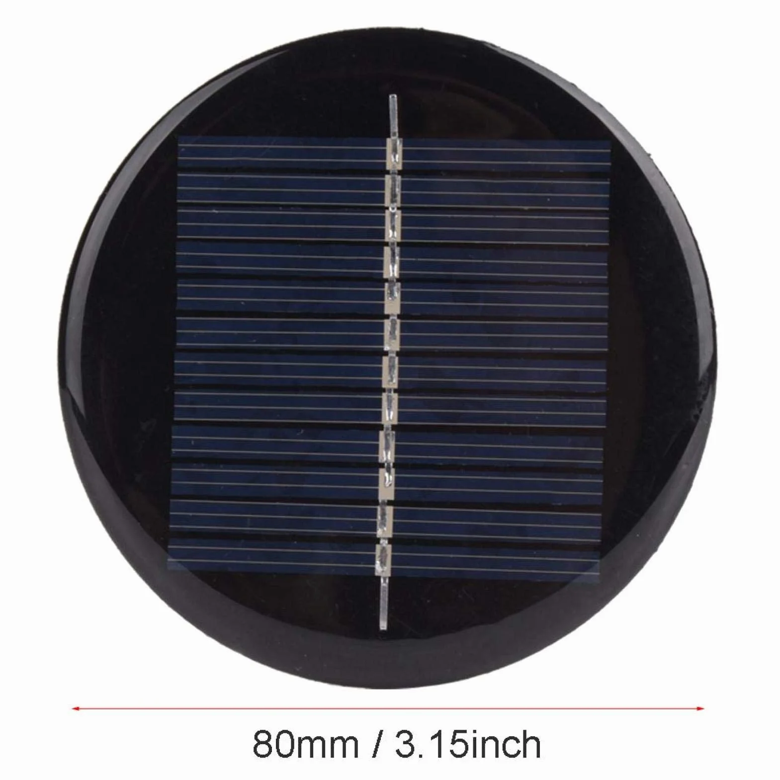 Modulo Pannello Solare Rotondo 6V 80mm 4 Pezzi, Ricambio per Luci da Giardino