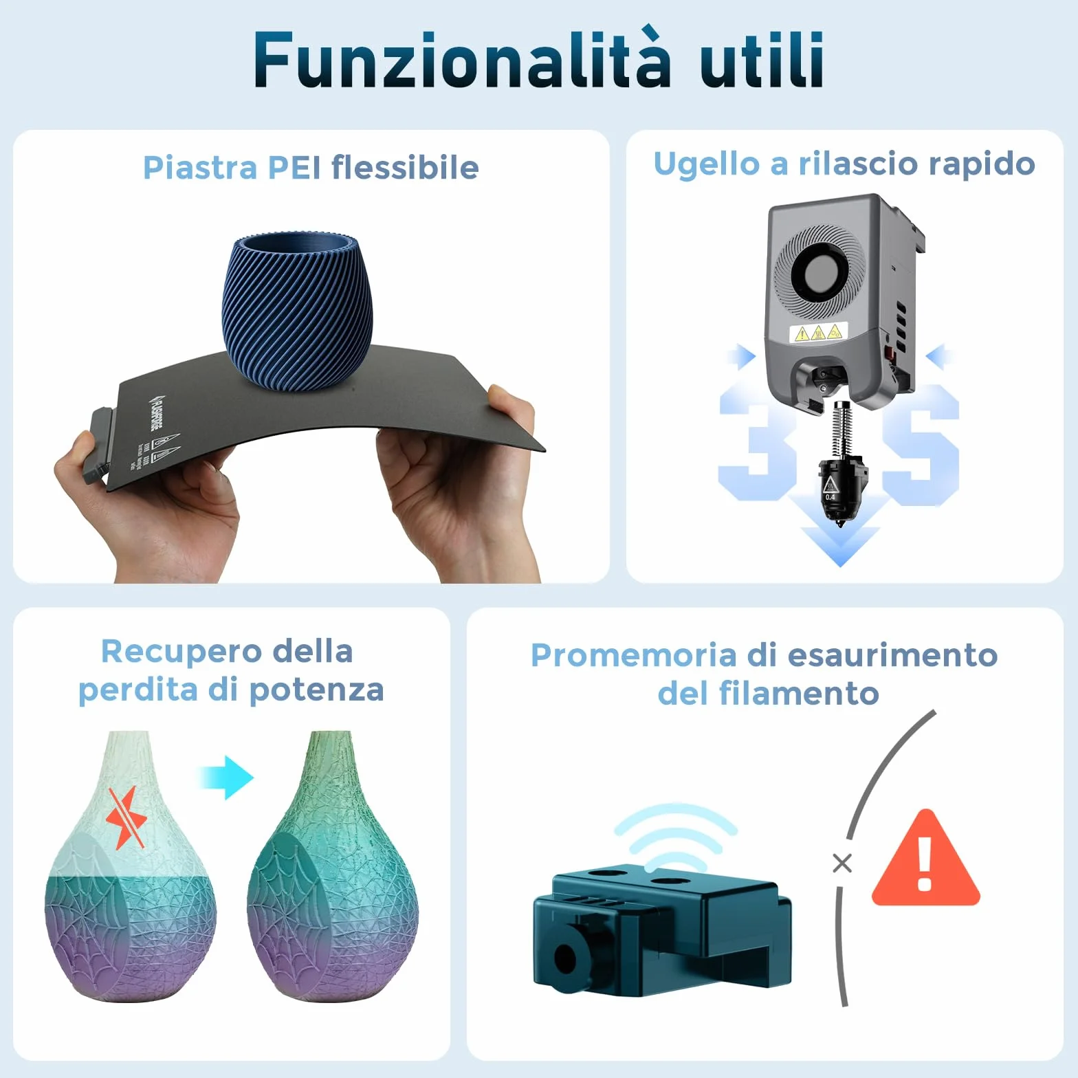 Flashforge Adventurer 5M Stampante 3D - 600 mm/s Ultra Veloce con Autolevelling & Ugello Intelligente - Piastra PEI e Volume 220x220x220mm - Ideale per Principianti e Professionisti