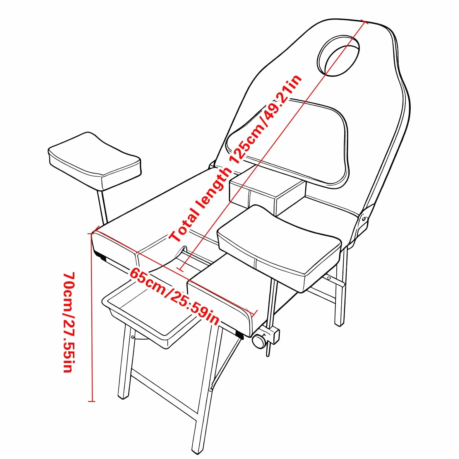 Lettino da massaggio pieghevole con poggiatesta ergonomico, lettino chirurgico ginecologico pieghevole portatile, sedia per assistenza medica privata per il parto white