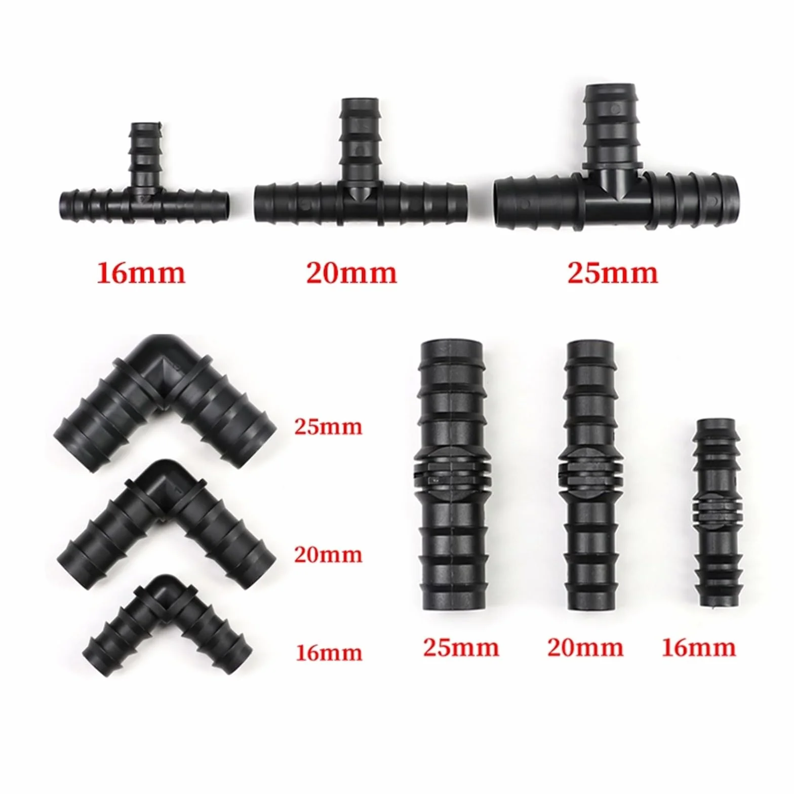 2~50 pz Pagoda Acqua Connettore di Plastica 16/20/25mm PE Tubo Raccordo for Giardino Micro irrigazione a goccia Accessorio(Straight 25mm,50 pieces)