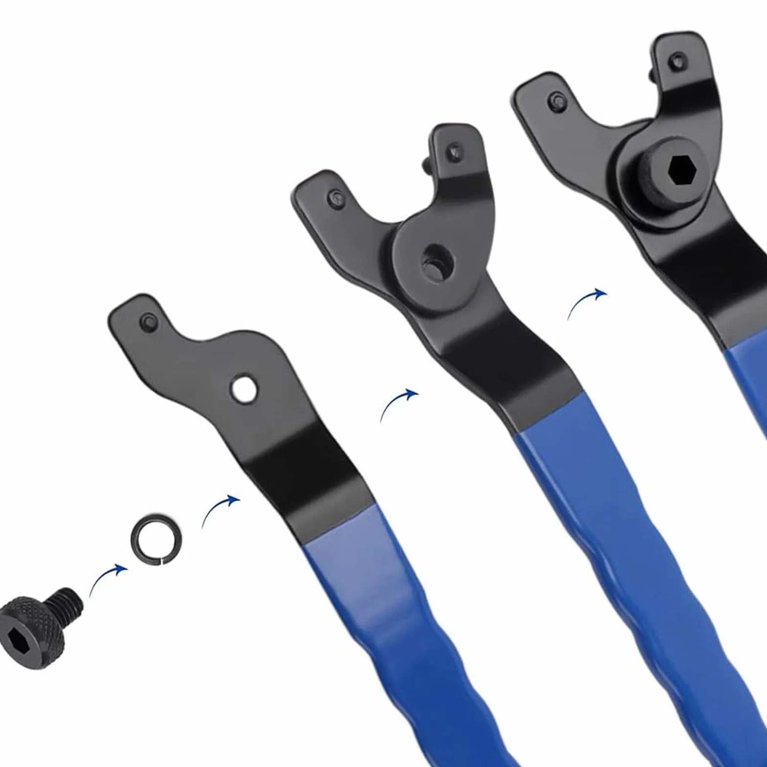 Chiave a brugola per smerigliatrice angolare regolabile 10-40 mm, manico in plastica 2 pin