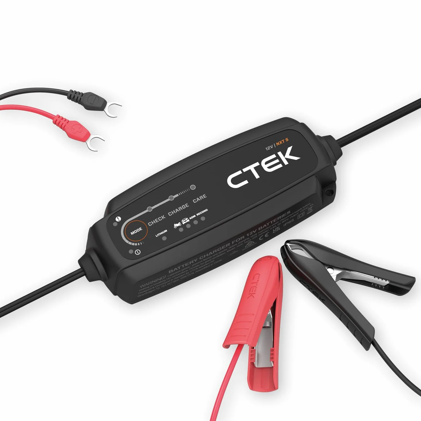 CTEK Caricabatterie intelligente NXT 5 da 12 V, compatibile con acido al piombo e litio, robusto caricabatterie 5A, modalità ricondizionamento, ottimizzazione AGM, compensazione della temperatura
