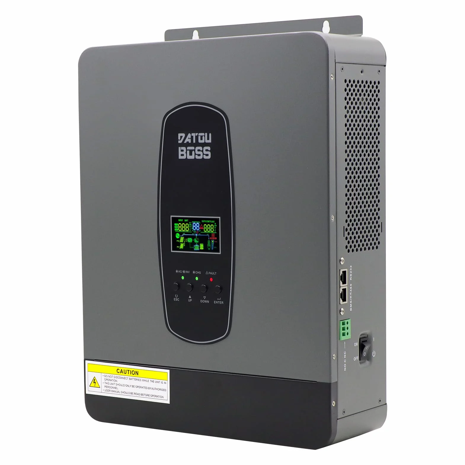 DATOUBOSS 3000W Inverter ibrido sinusoidale puro da 24V DC a 230V AC con regolatore di carica solare MPPT da 80A per batterie al piombo e al litio