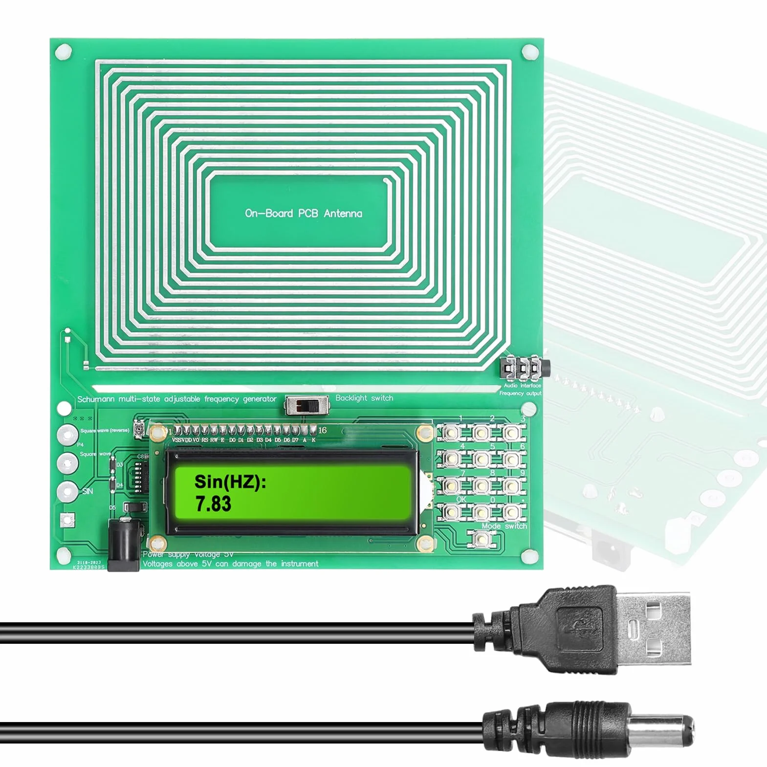 HUIOP Regolabile Risonatore Audio Generatore Onde Impulsi Frequenza Ultrabassa Risonanza Schumann 0,001 Hz-200 KHz 7,83 Hz