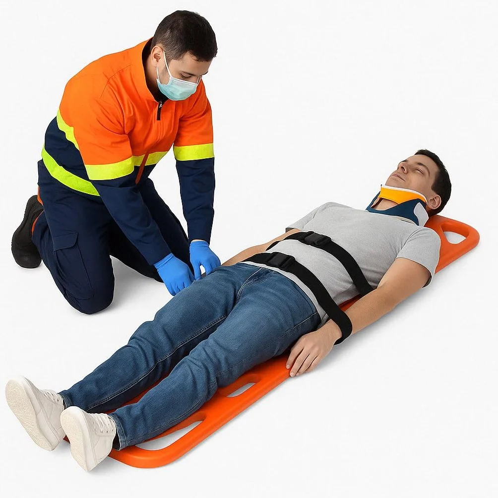 App Life Tavola Spinale Rigida in HDPE per Emergenza – Impermeabile, Galleggiante, per Adulti – Facile da Decontaminare, Compatibile con Immobilizzatori per la Testa, 150 kg Portata (Traforata)