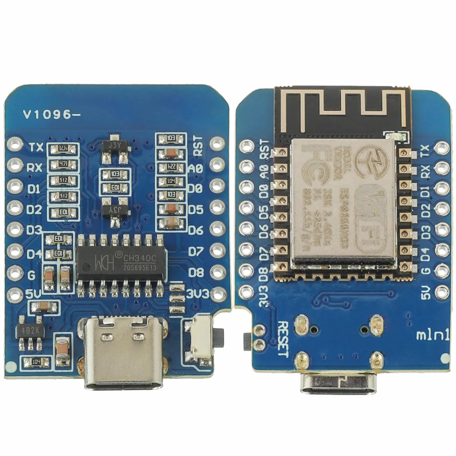 3 Pezzi ESP8266 Scheda di Sviluppo Mini ESP8266-12F NodeMCU Modulo WiFi Chip Interfaccia Type-C Compatibile con Arduino