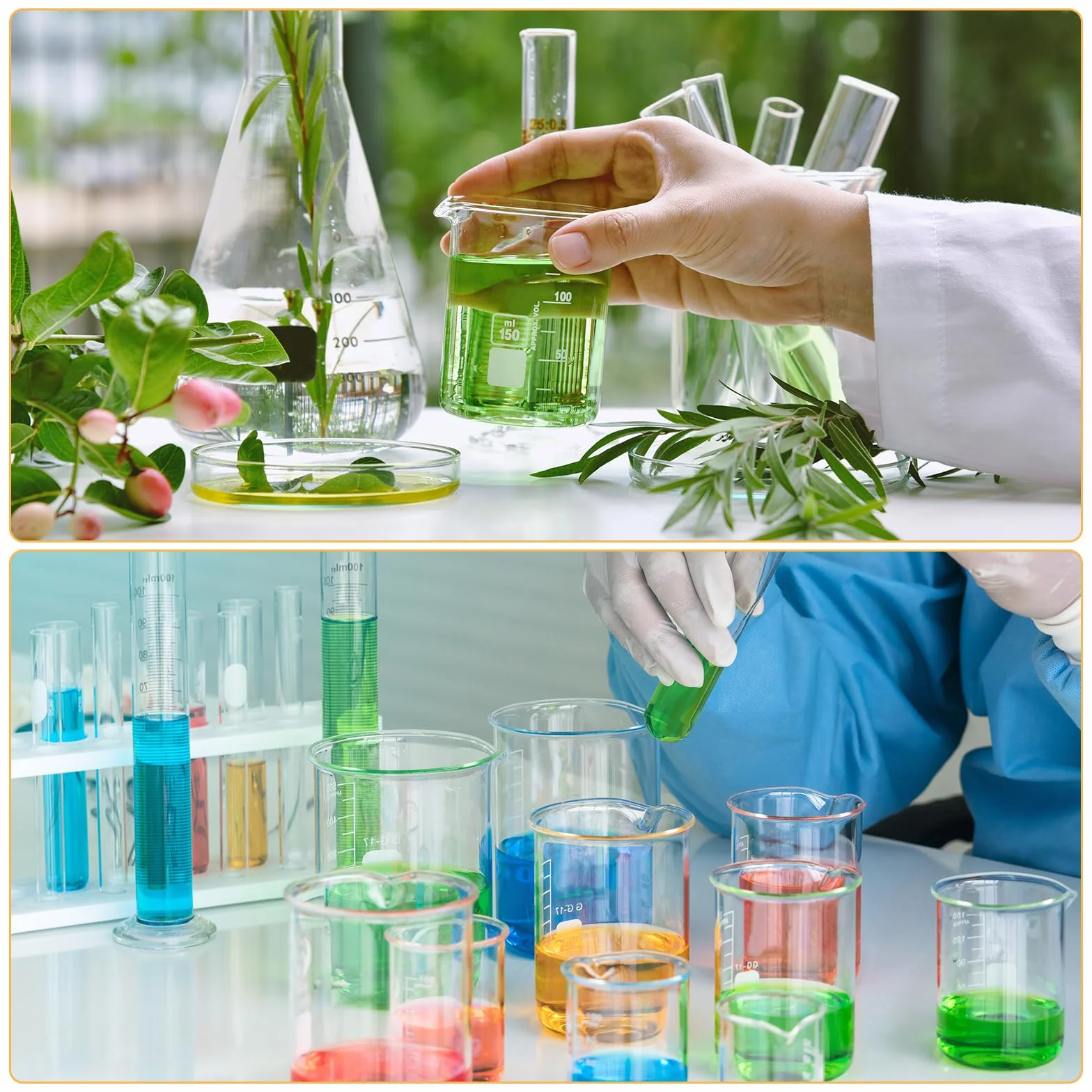 PATIKIL 100ml Basso Forma Vetro Secchiello, 12pz 3.3 Vetro Borosilicato Vetro Graduato Stampato Bilancia Misuratore Tazze con Beccuccio per Cucina Laboratorio Liquidi