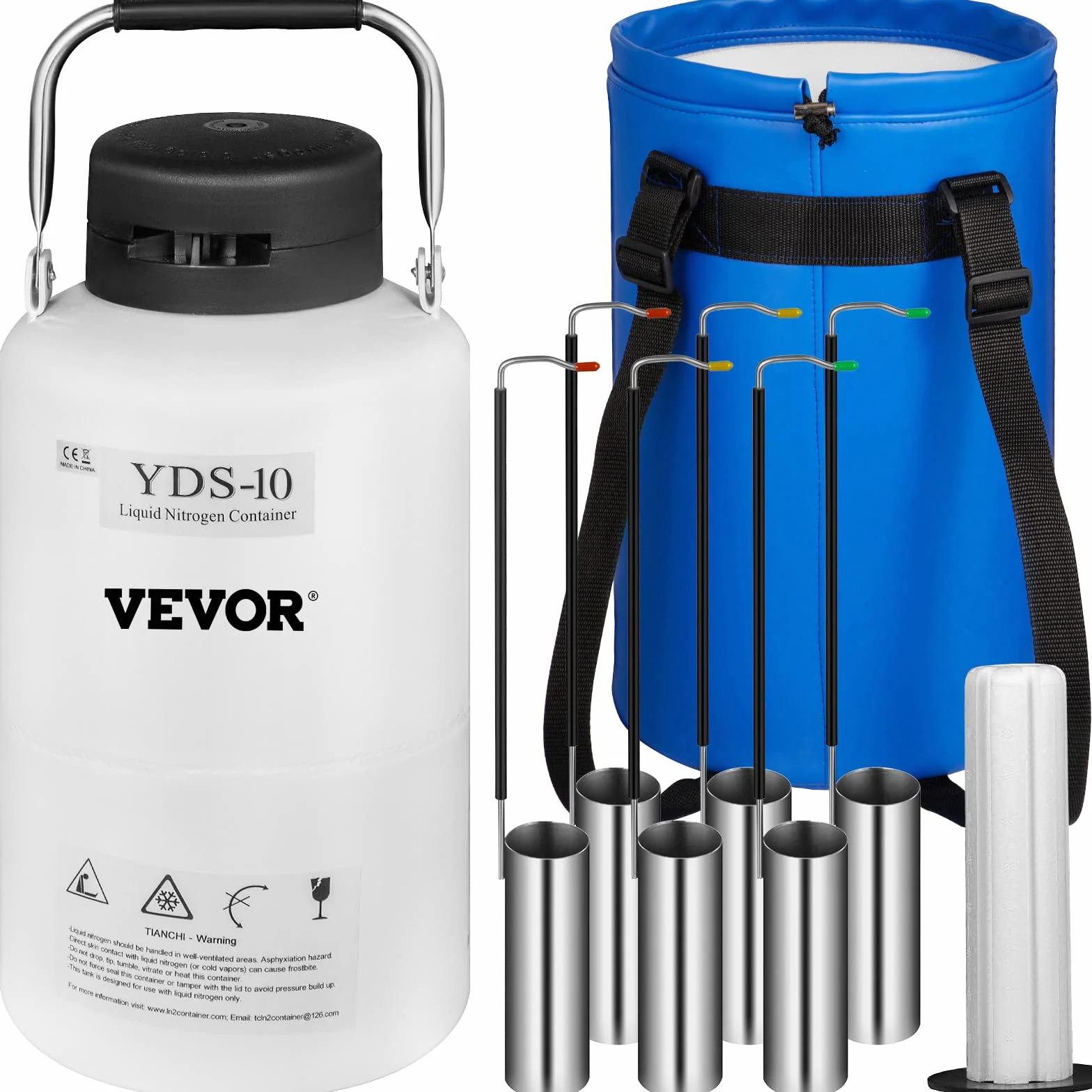 VEVOR 10L Contenitore per Azoto Liquido Contenitore di Azoto Liquido per Serbatoio di Azoto Liquido