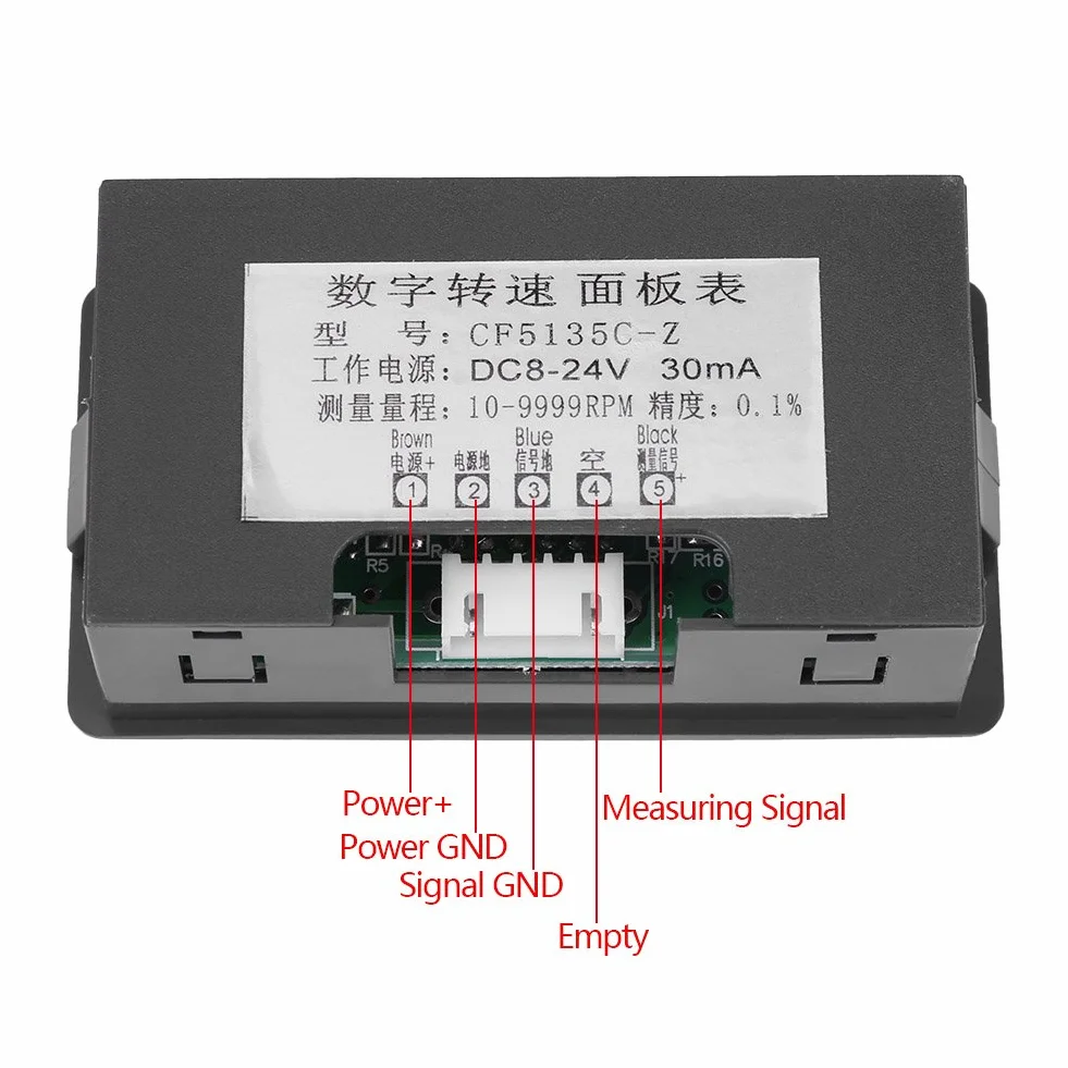 Akozon Tachimetro 4 Digitale LED Contagiri RPM Contametri + Hall Sensore di Prossimità sensore NPN