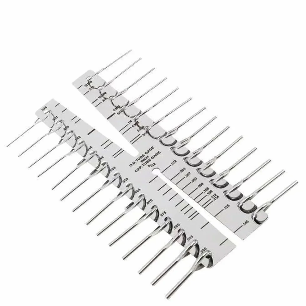CT1101 - Calibro per tubo capillare in acciaio inox, misura diametri interni ed esterni, metrico e (0,007 mm-12 mm)