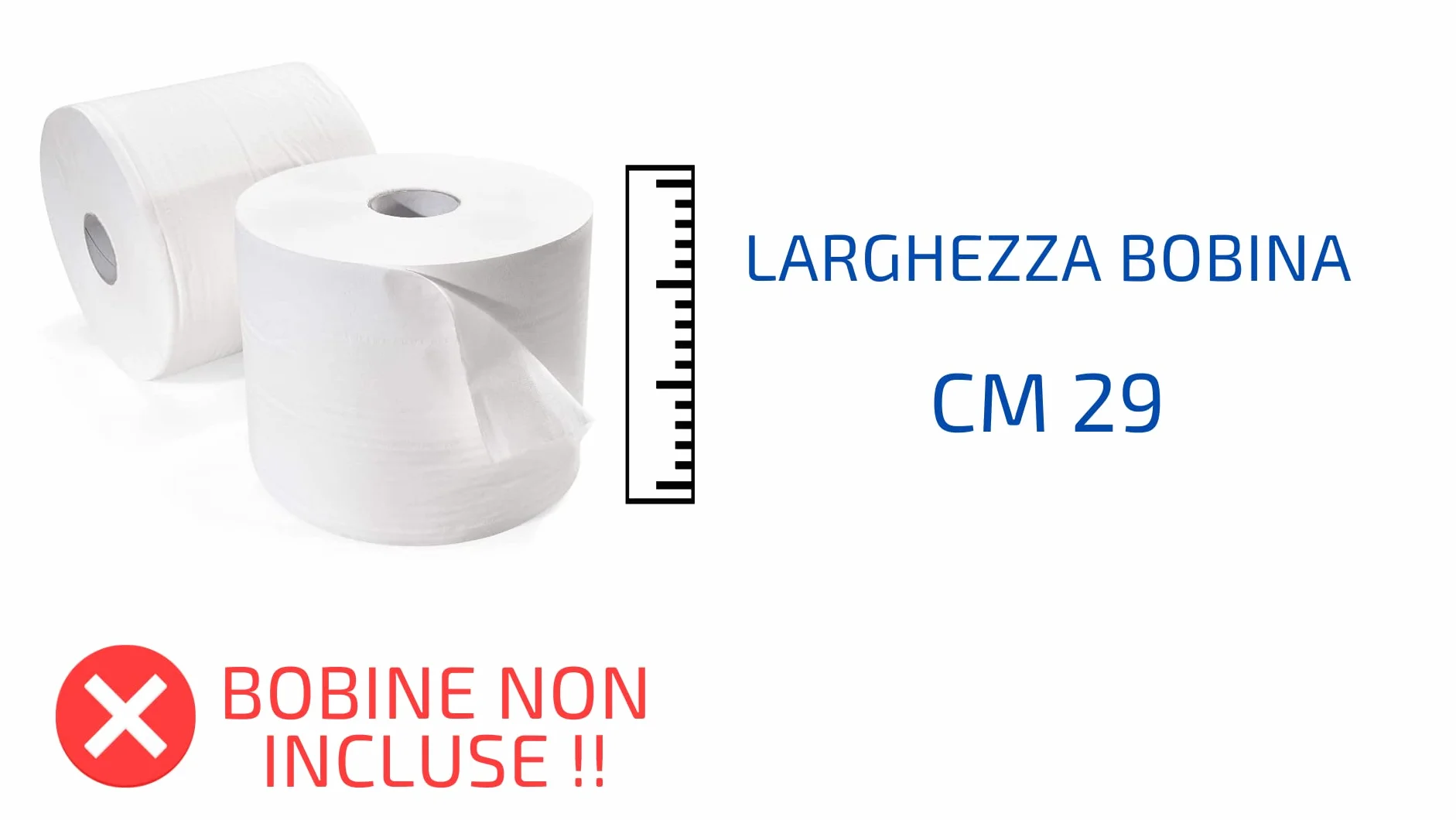 Tecnokit dispenser bobina carta da banco e muro, struttura acciaio bianco 42x25x34h con kit montaggio