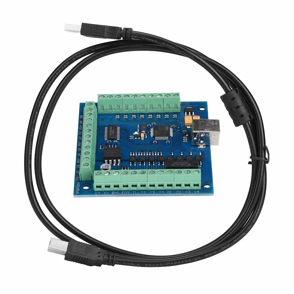 Motion Card, 100KHz USB CNC Motion Controller Card Breakout Board per incisione, Surpport Emergency Input/Limit Switch, con 1 LED di stato