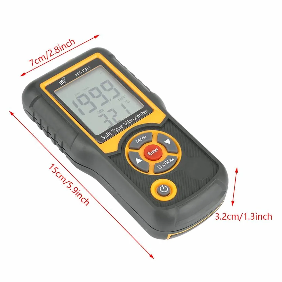 Walfront Misuratore di Vibrazioni, Ad Alta Precisione, Misuratore di Vibrazione, Analizzatore di Vibrazioni, Vibrazioni, Sensore di Accelerazione, 0,1 – 199,9 M/s2
